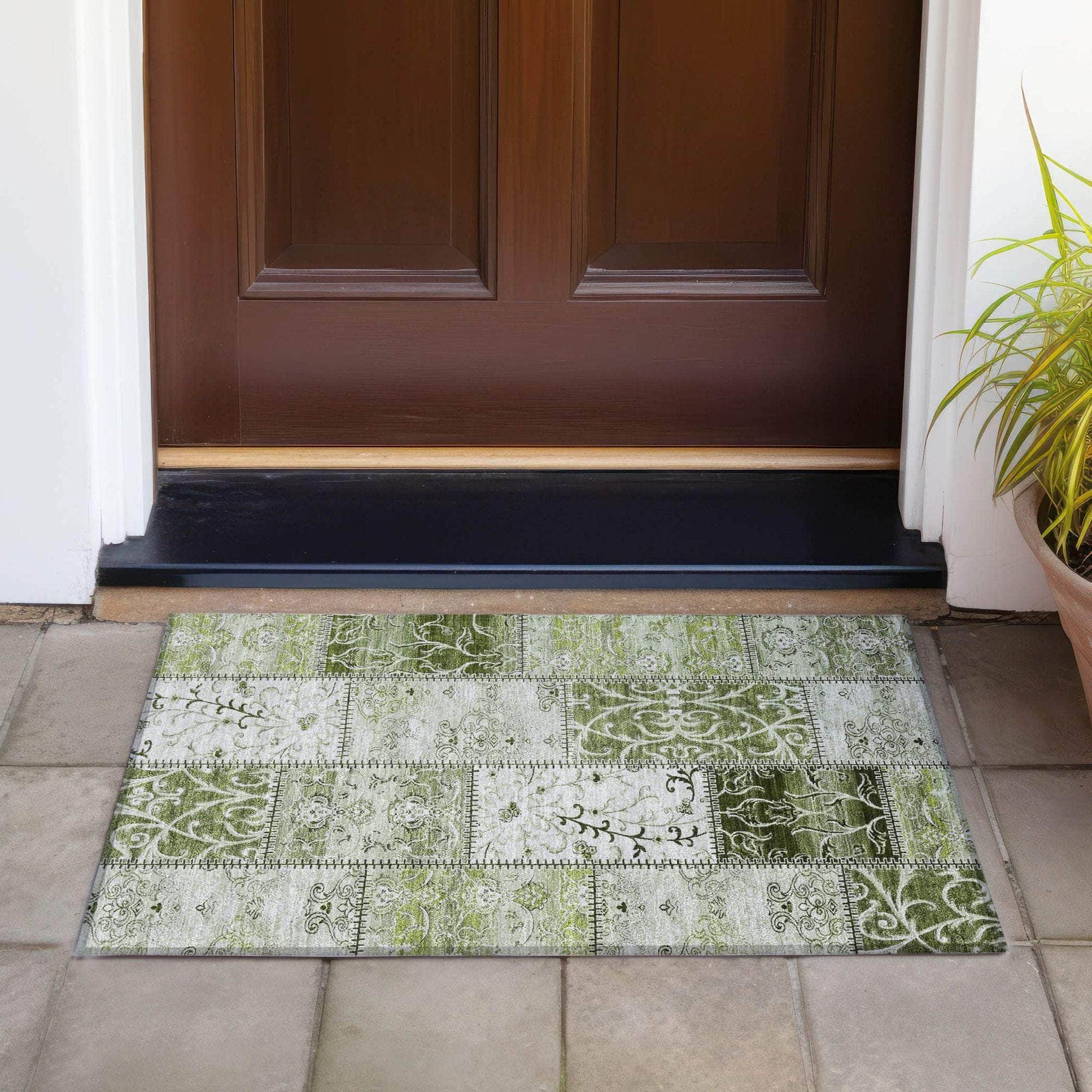 Machine Made ACN566 Green Rugs