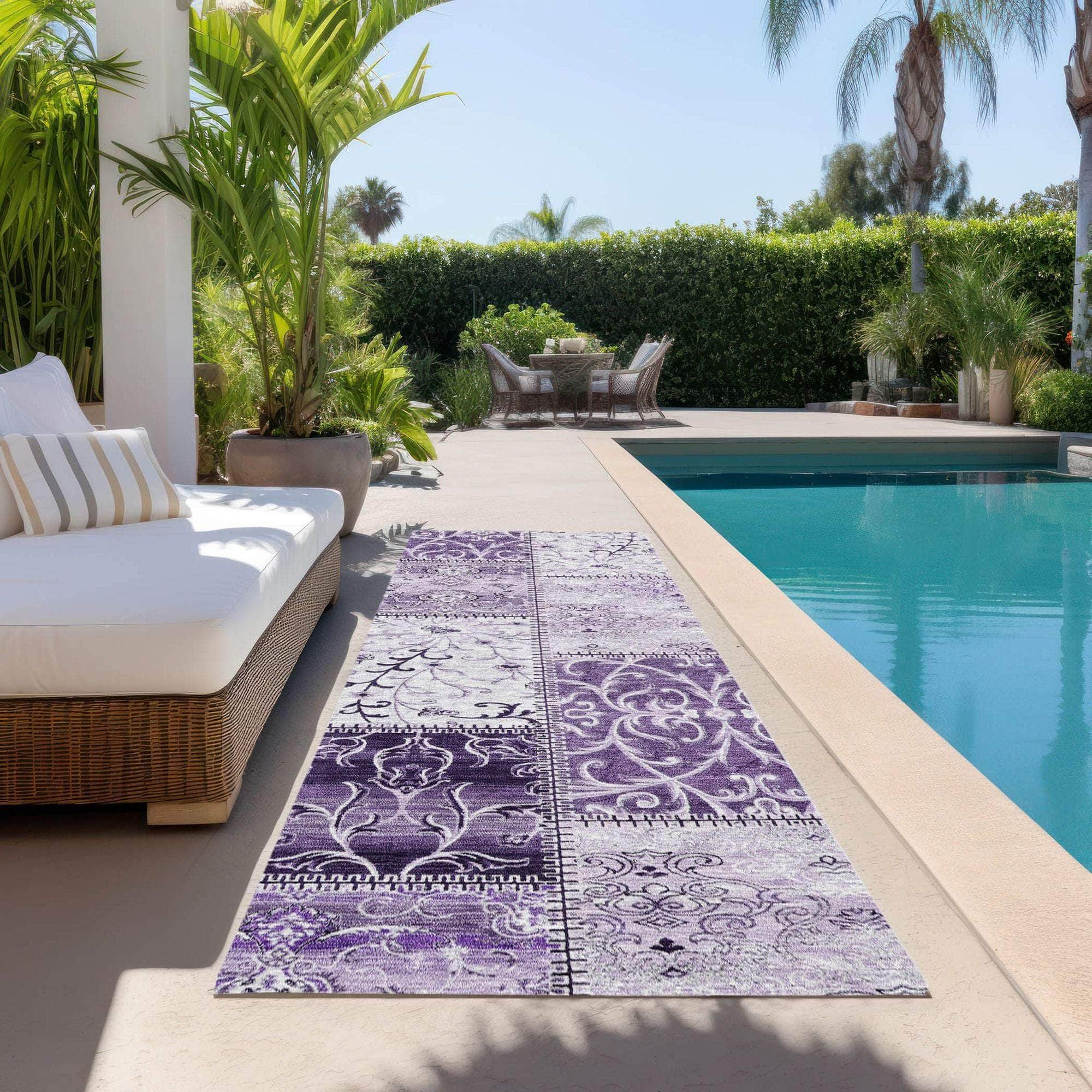Machine Made ACN566 Purple Rugs