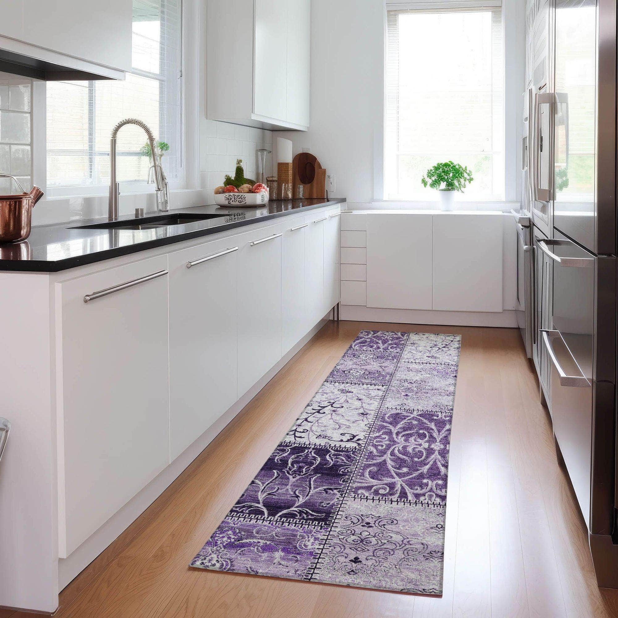 Machine Made ACN566 Purple Rugs