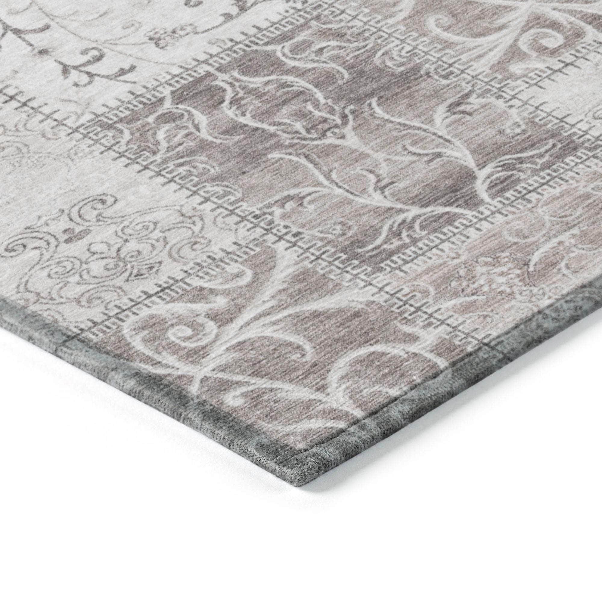 Machine Made ACN566 Taupe Brown Rugs