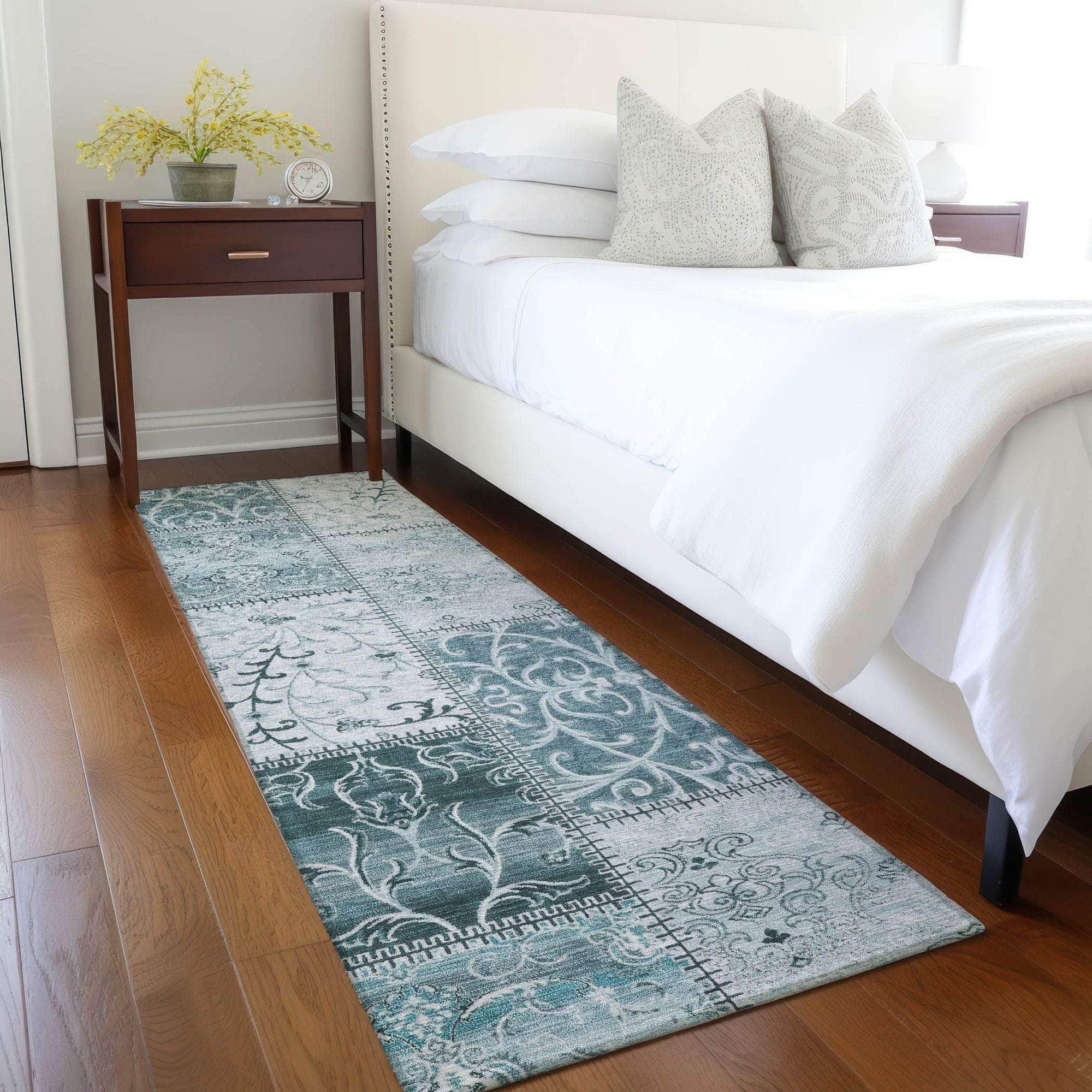 Machine Made ACN566 Teal Rugs