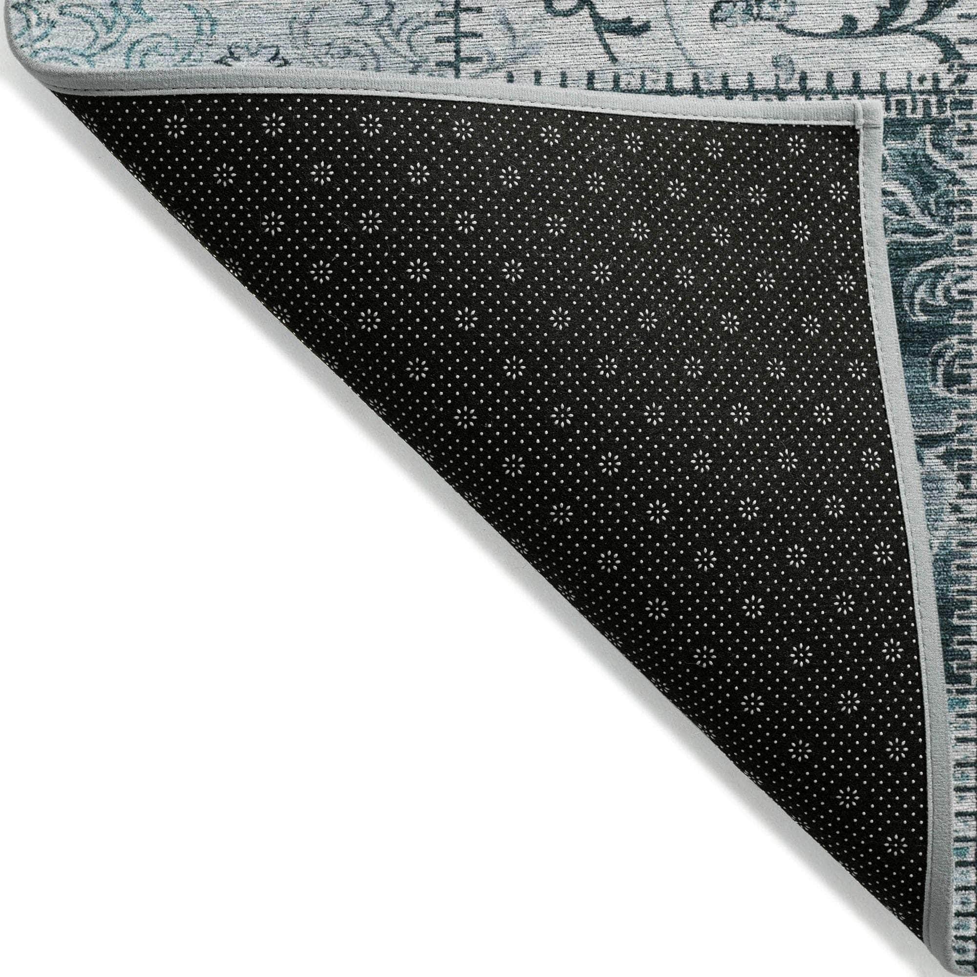 Machine Made ACN566 Teal Rugs