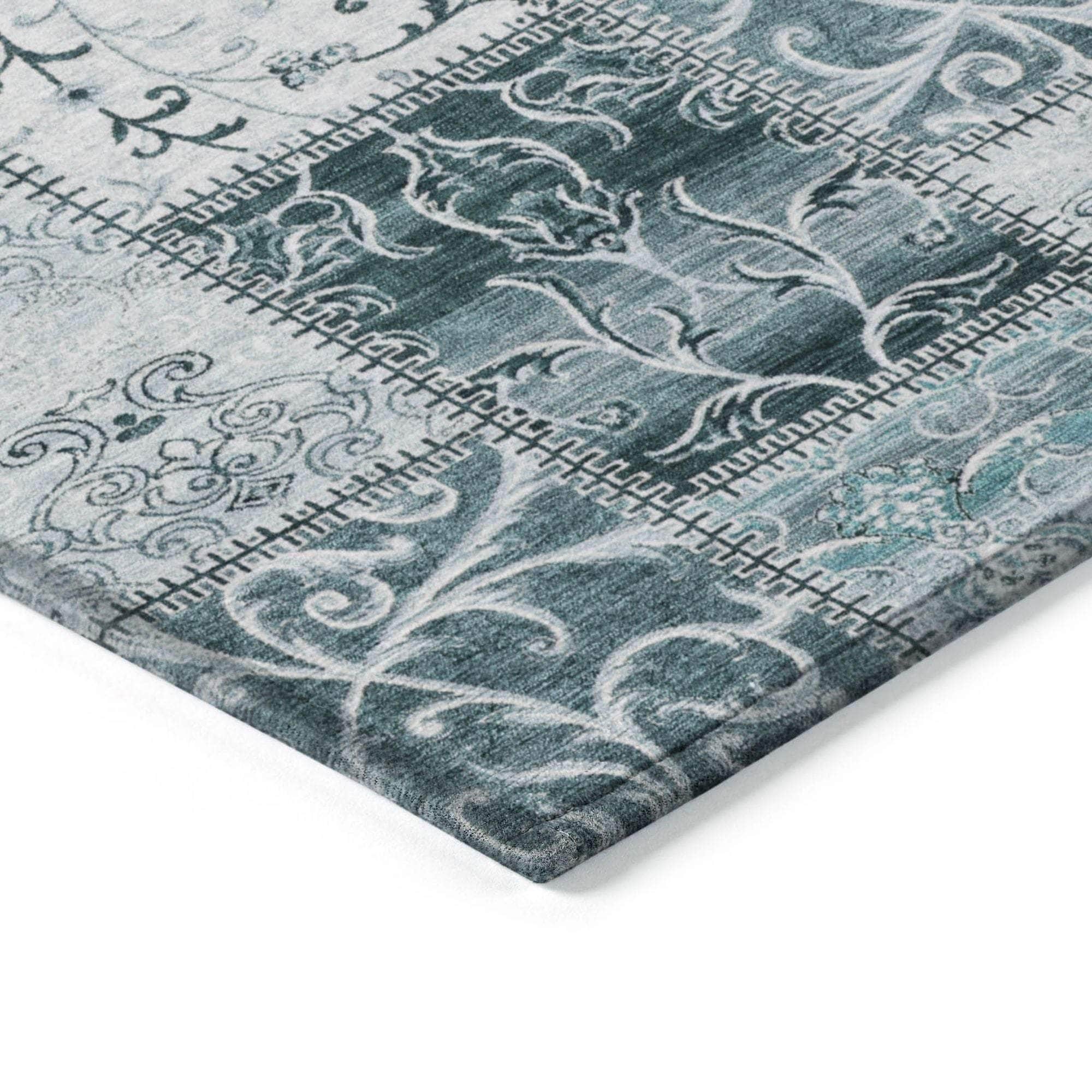 Machine Made ACN566 Teal Rugs