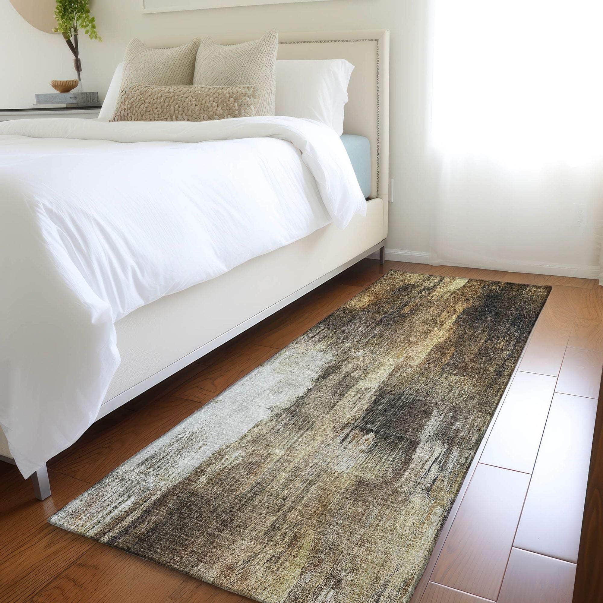 Machine Made ACN567 Chocolate Brown Rugs