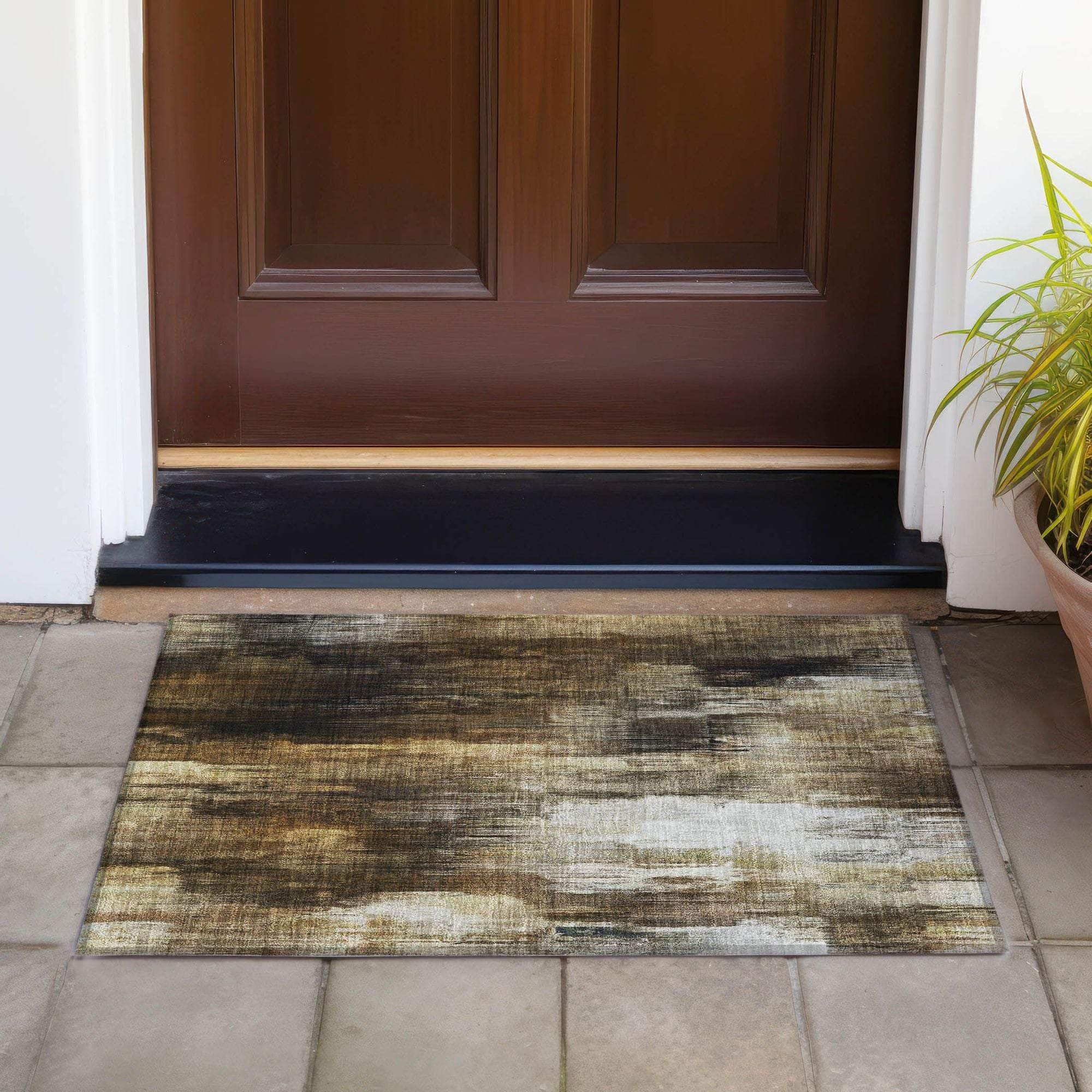 Machine Made ACN567 Chocolate Brown Rugs