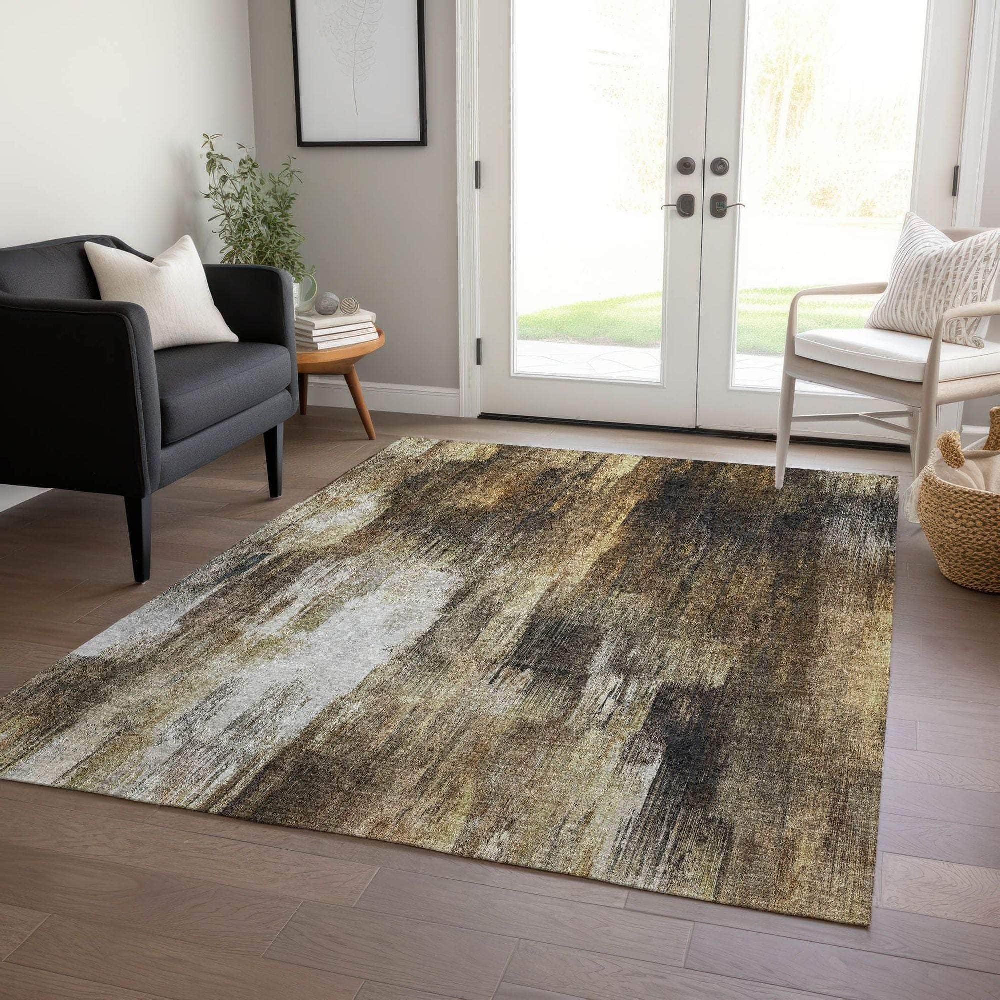 Machine Made ACN567 Chocolate Brown Rugs