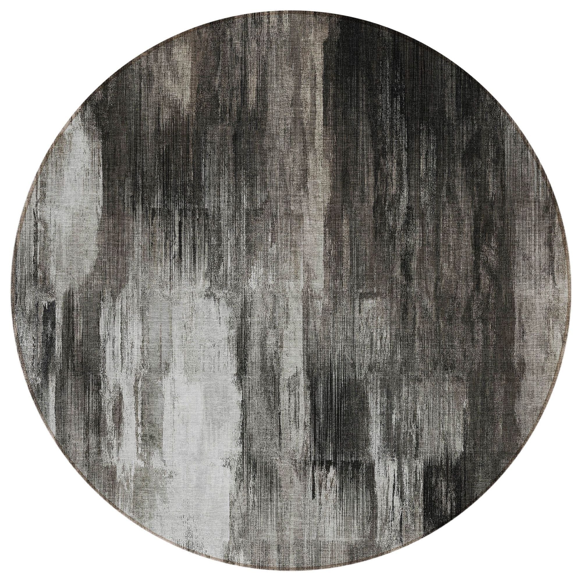 Machine Washable Gray Rug - Indoor / Outdoor - Kids / Pet Friendly Casual Print Rug