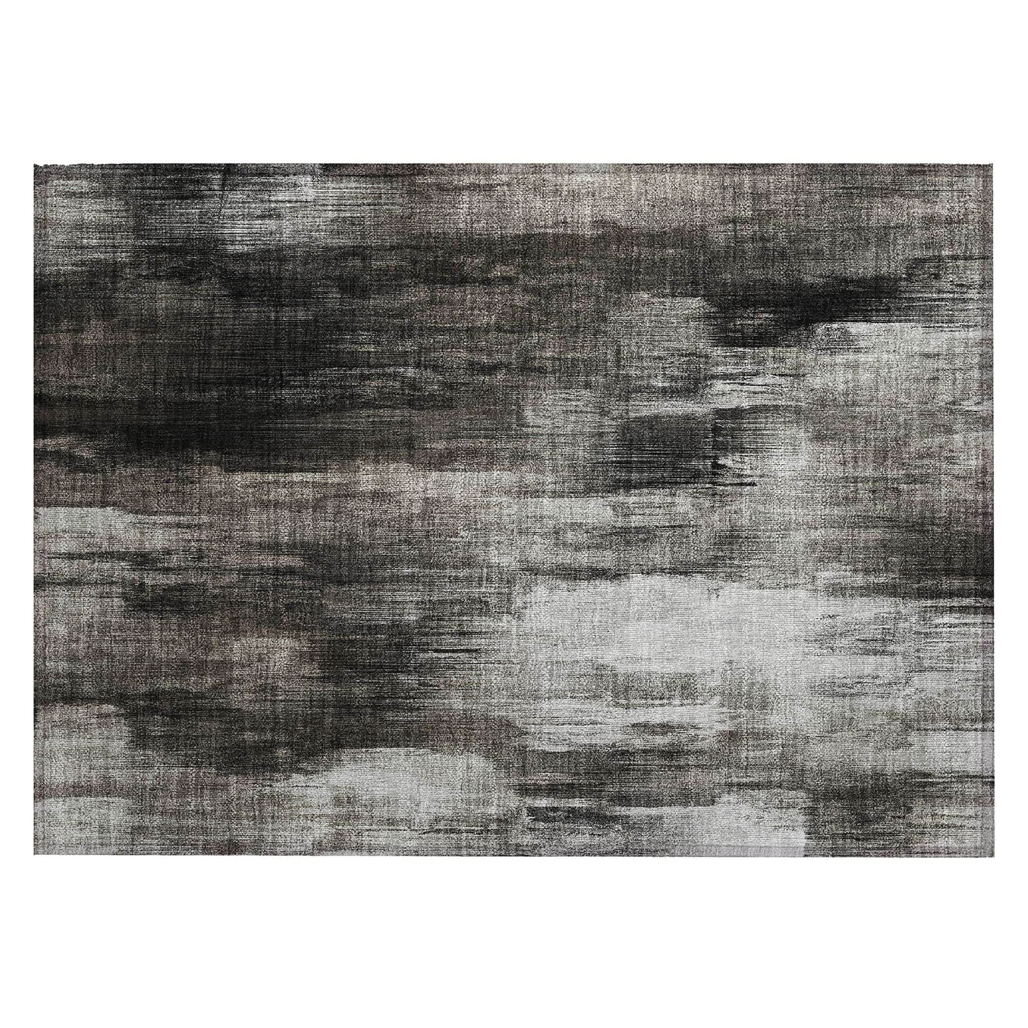 Machine Washable Gray Rug - Indoor / Outdoor - Kids / Pet Friendly Casual Print Rug