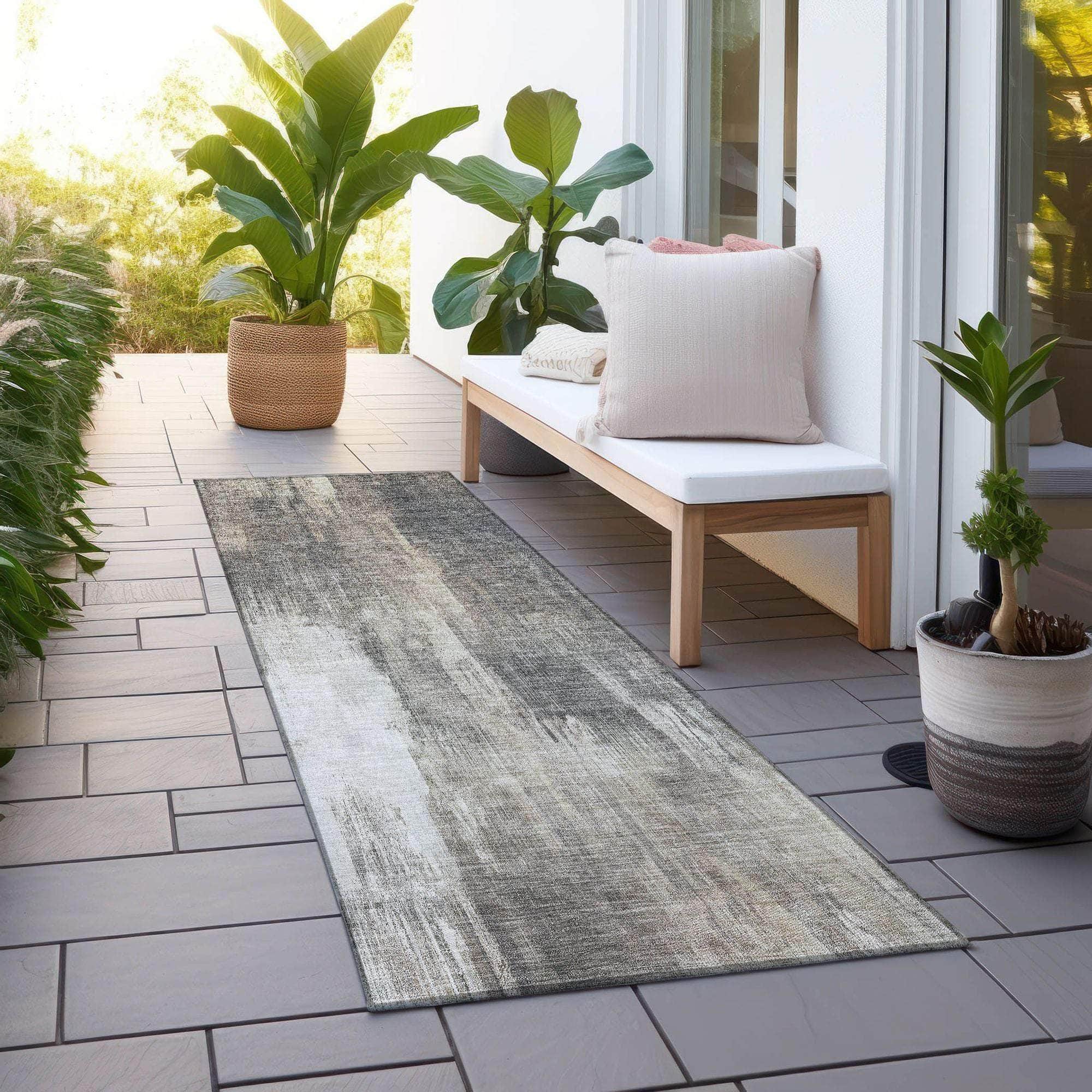 Machine Made ACN567 Taupe Brown Rugs