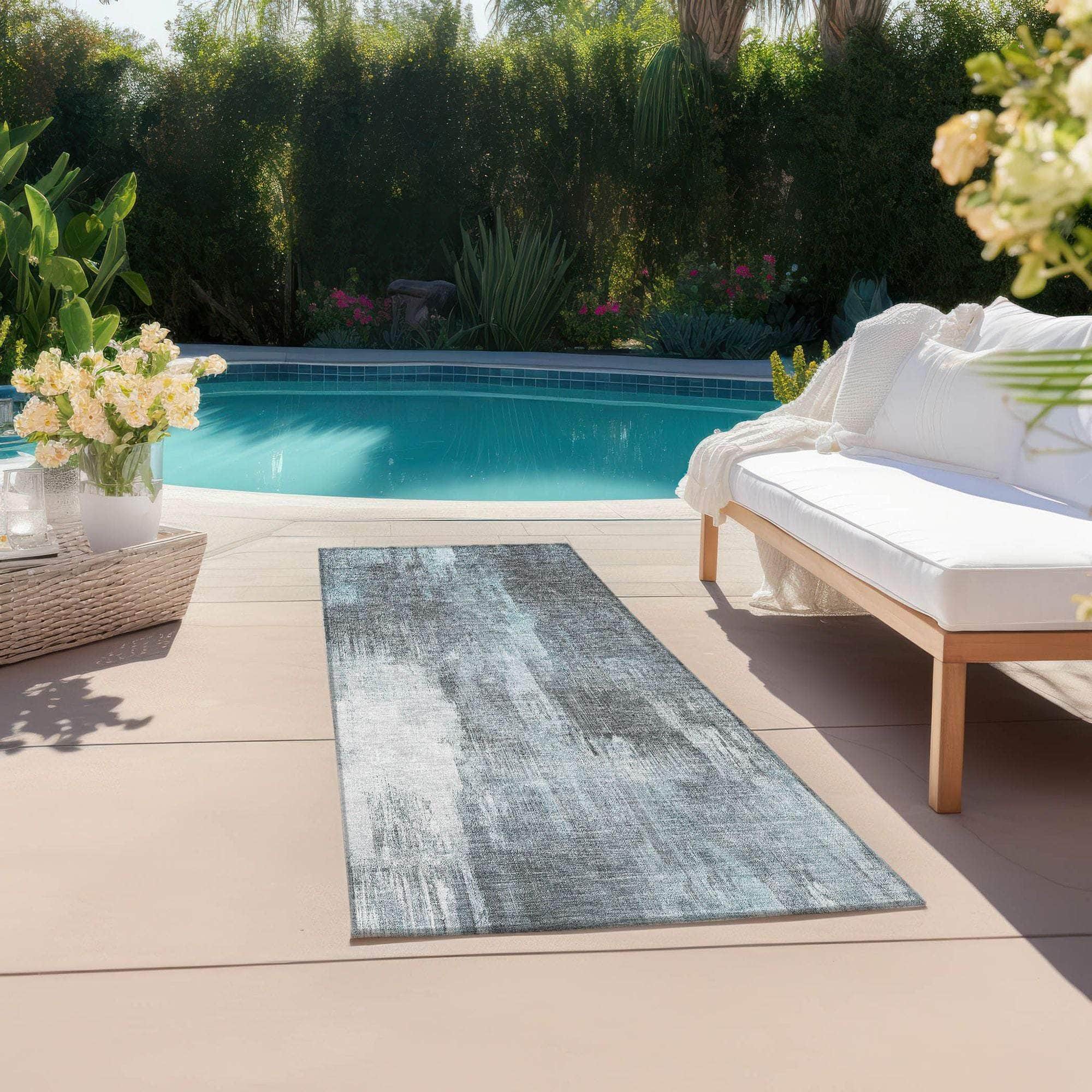 Machine Made ACN567 Teal Rugs