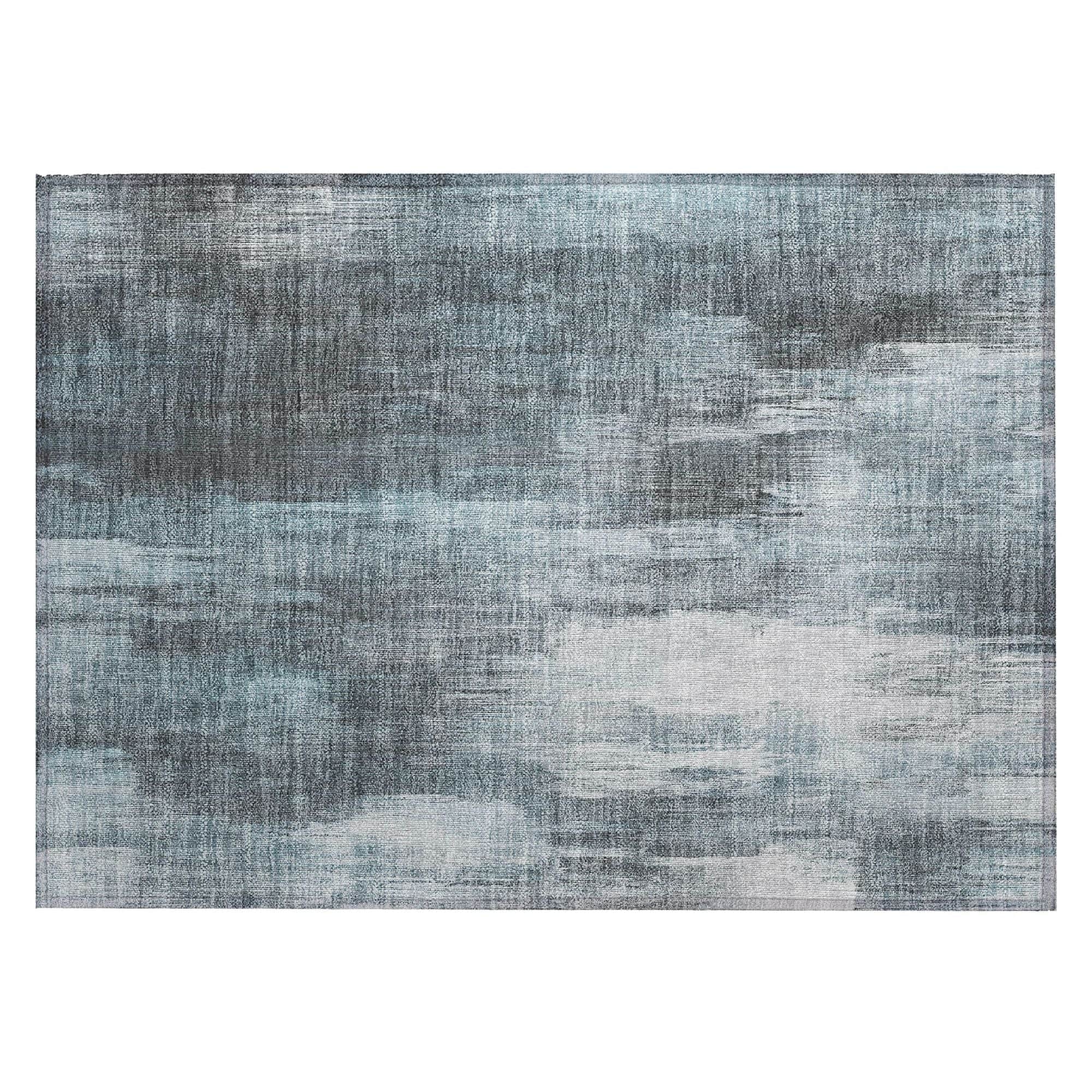 Machine Washable Teal Rug - Indoor / Outdoor - Kids / Pet Friendly Casual Print Rug