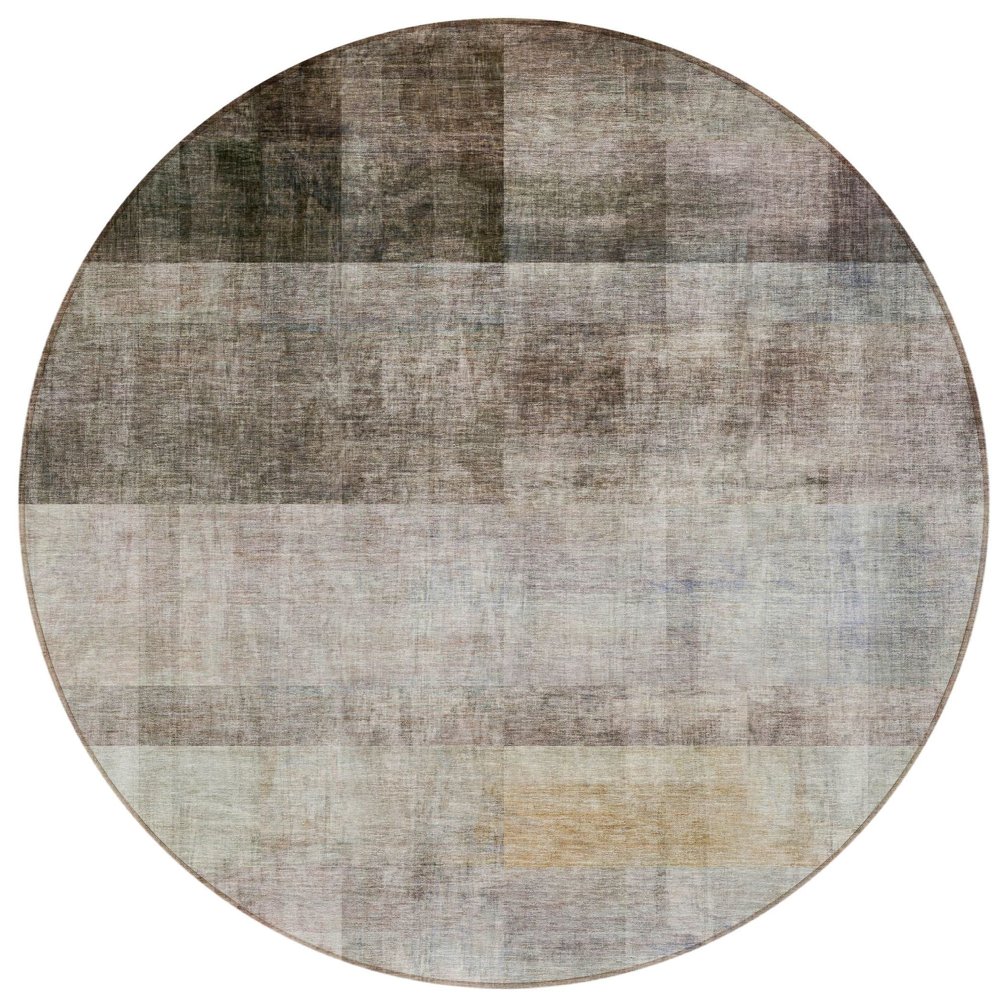 Machine Washable Brown Rug - Indoor / Outdoor - Kids / Pet Friendly Casual Print Rug