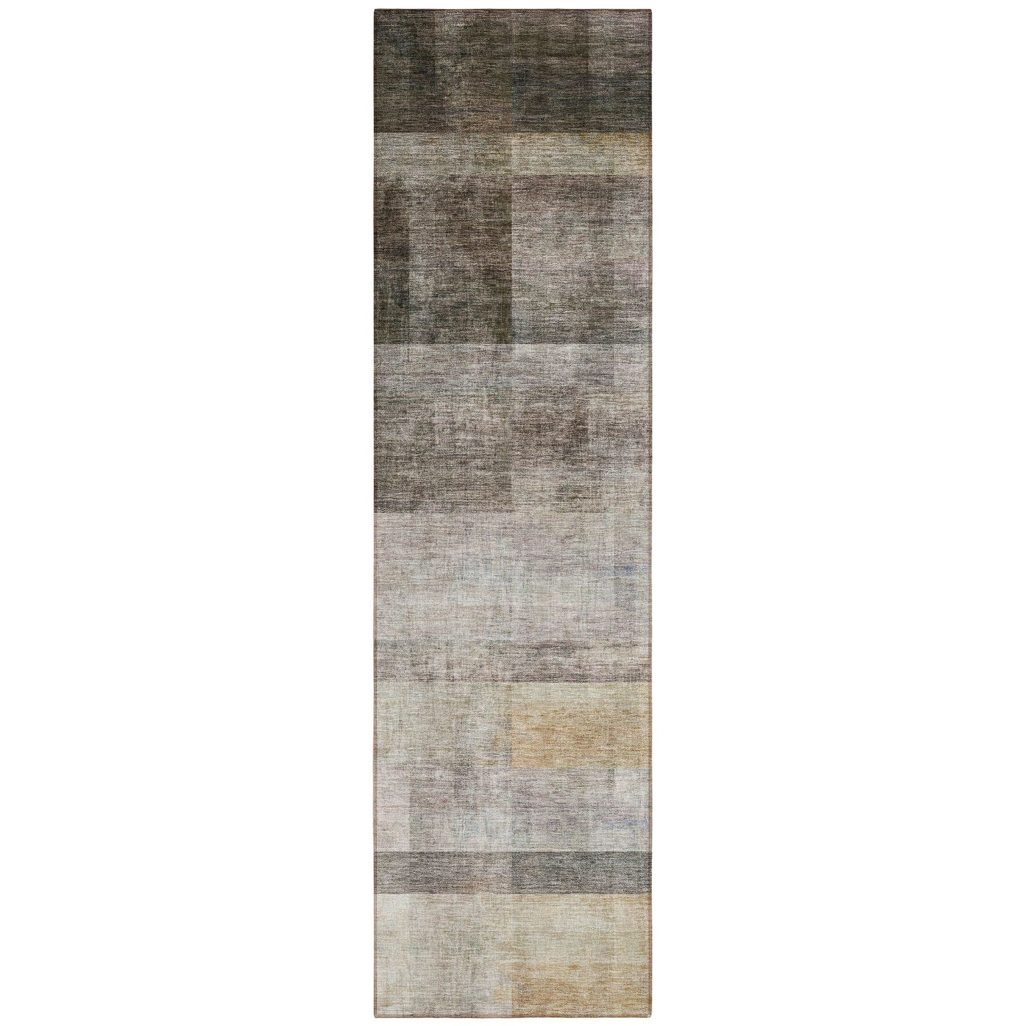 Machine Washable Brown Rug - Indoor / Outdoor - Kids / Pet Friendly Casual Print Rug