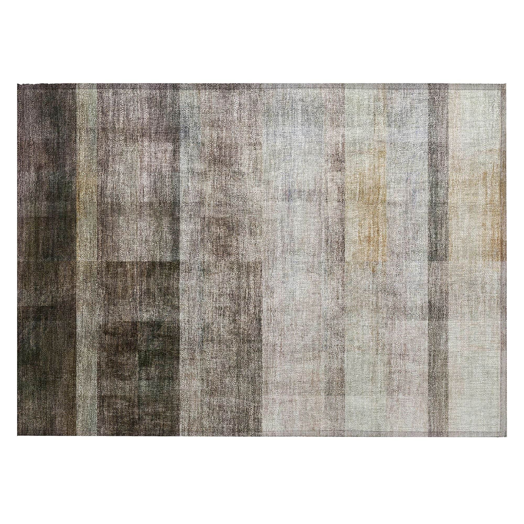 Machine Washable Brown Rug - Indoor / Outdoor - Kids / Pet Friendly Casual Print Rug