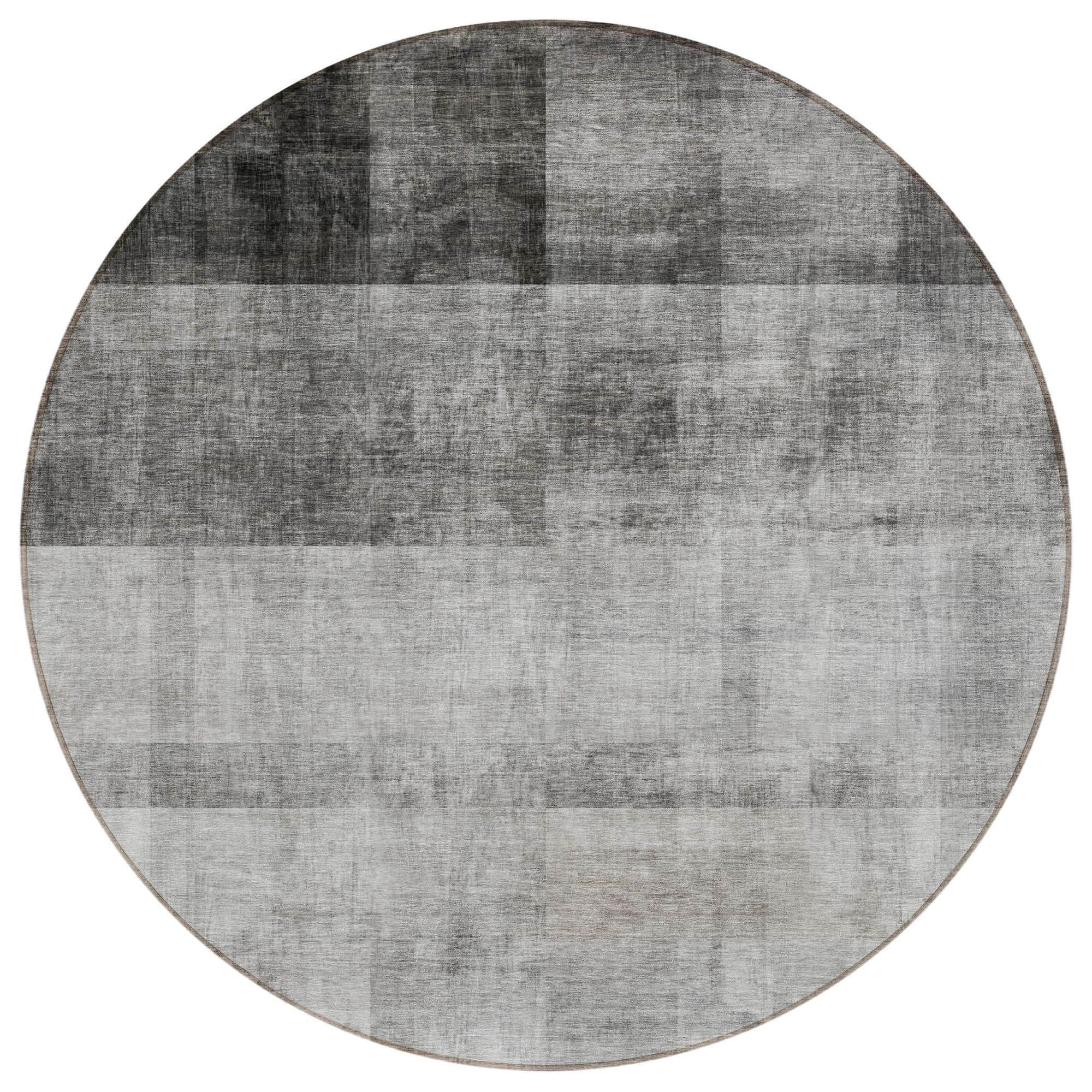 Machine Washable Gray Rug - Indoor / Outdoor - Kids / Pet Friendly Casual Print Rug