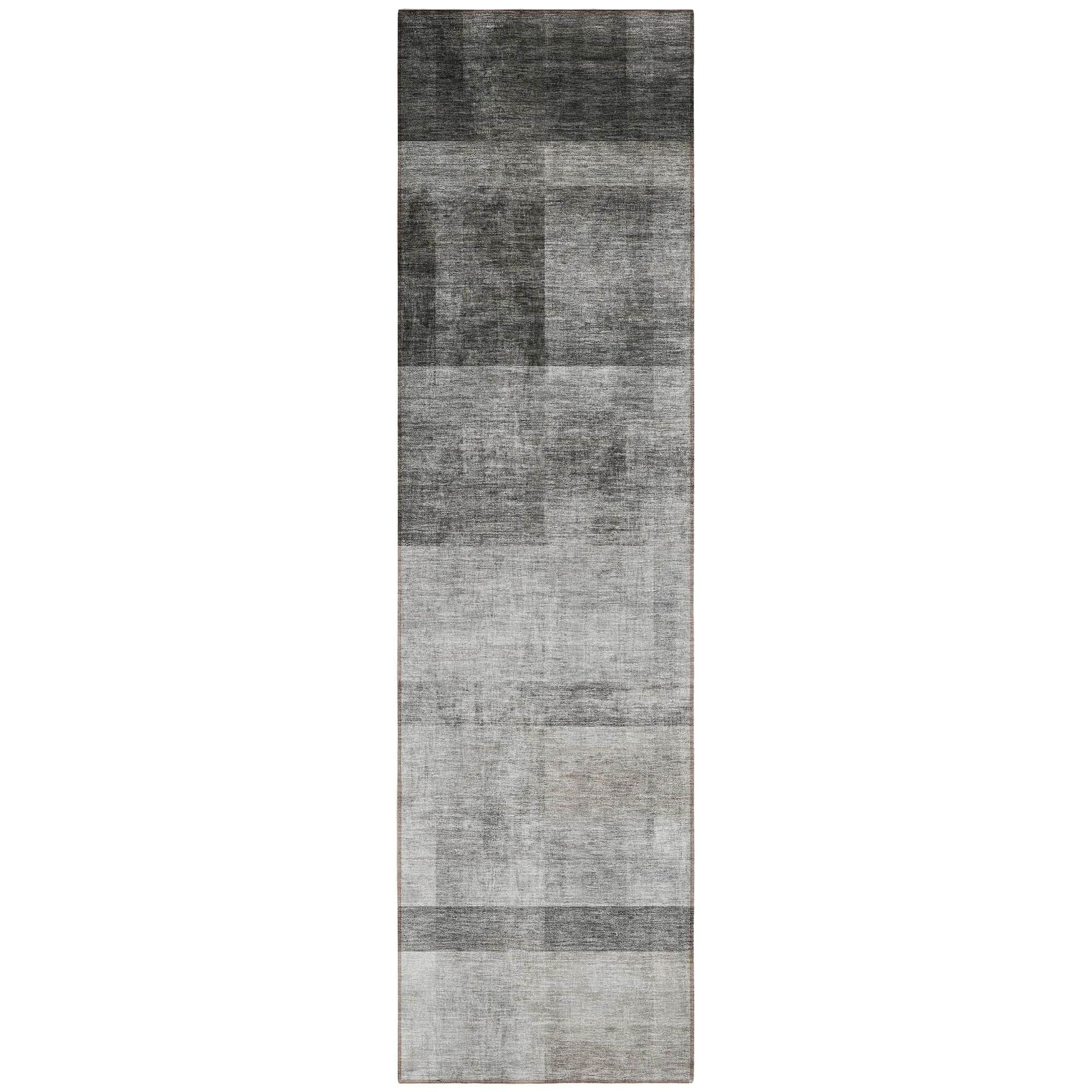 Machine Washable Gray Rug - Indoor / Outdoor - Kids / Pet Friendly Casual Print Rug