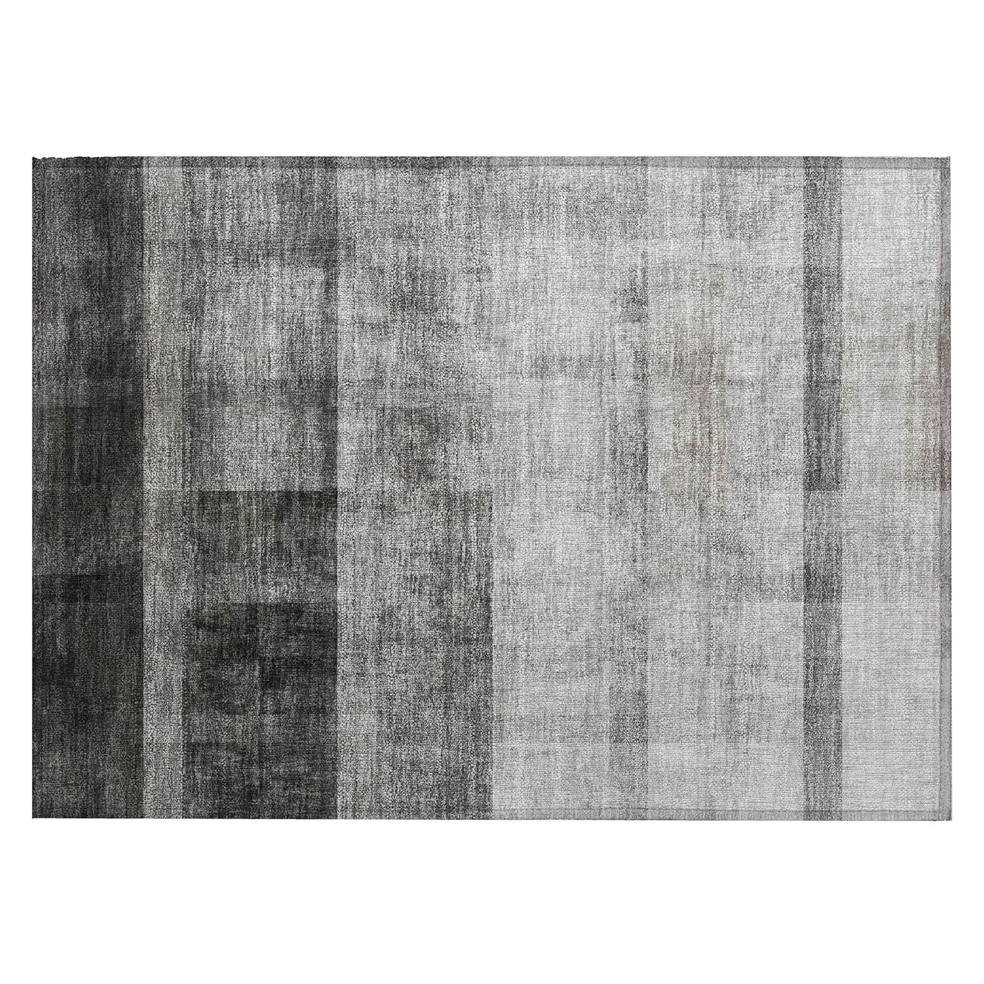 Machine Washable Gray Rug - Indoor / Outdoor - Kids / Pet Friendly Casual Print Rug