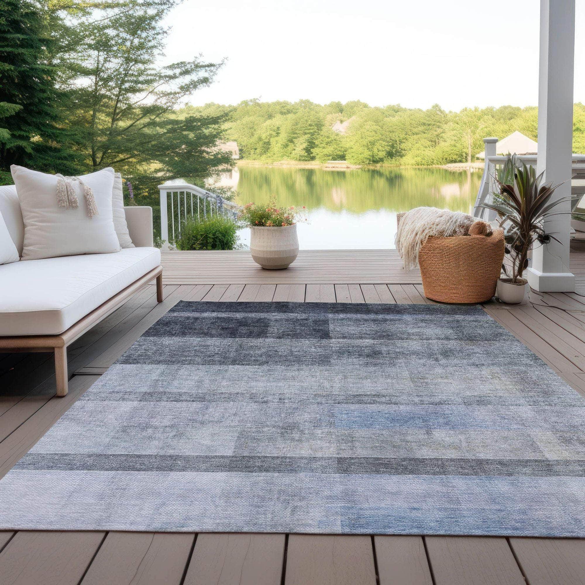 Machine Made ACN568 Navy Blue Rugs