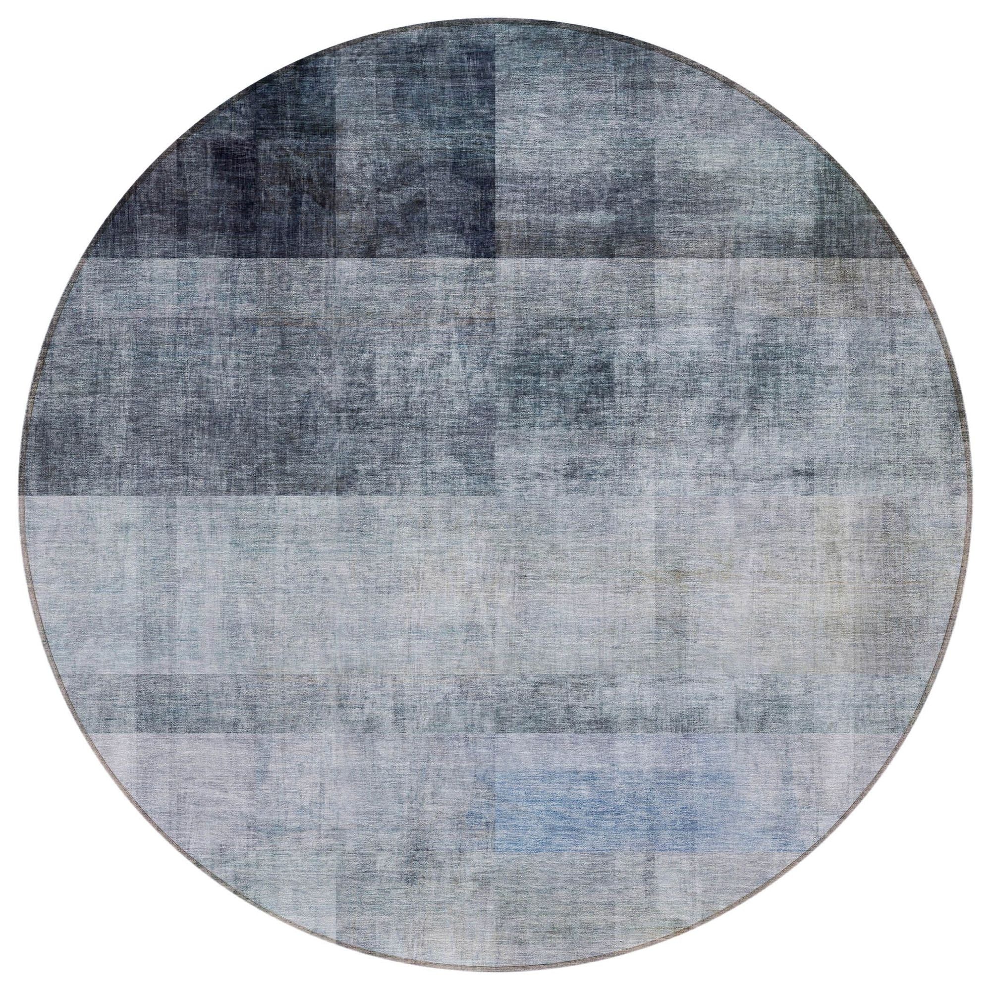 Machine Washable Navy Blue Rug - Indoor / Outdoor - Kids / Pet Friendly Casual Print Rug