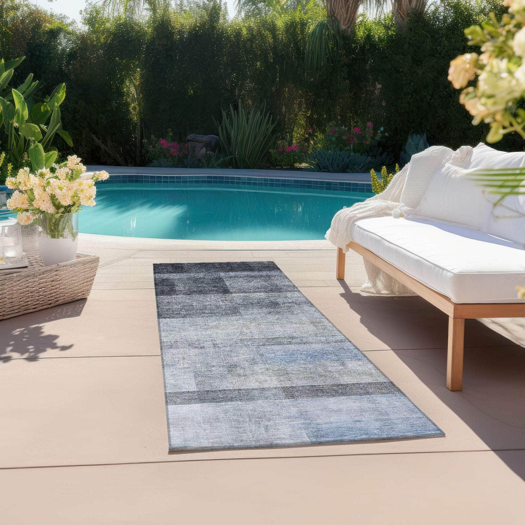 Machine Made ACN568 Navy Blue Rugs