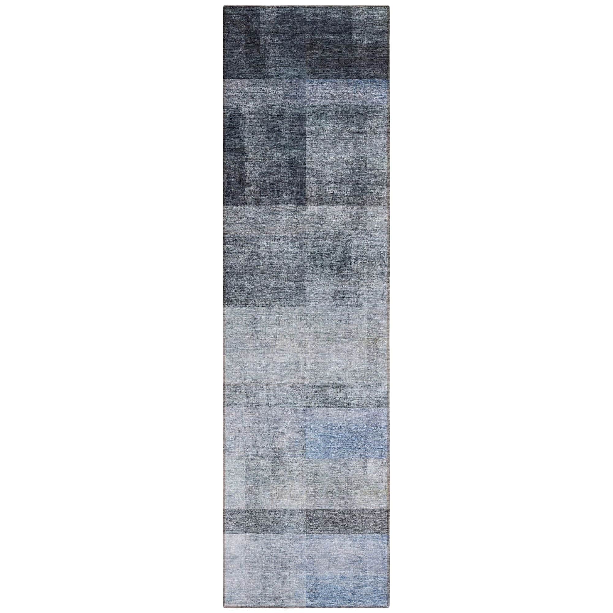 Machine Washable Navy Blue Rug - Indoor / Outdoor - Kids / Pet Friendly Casual Print Rug