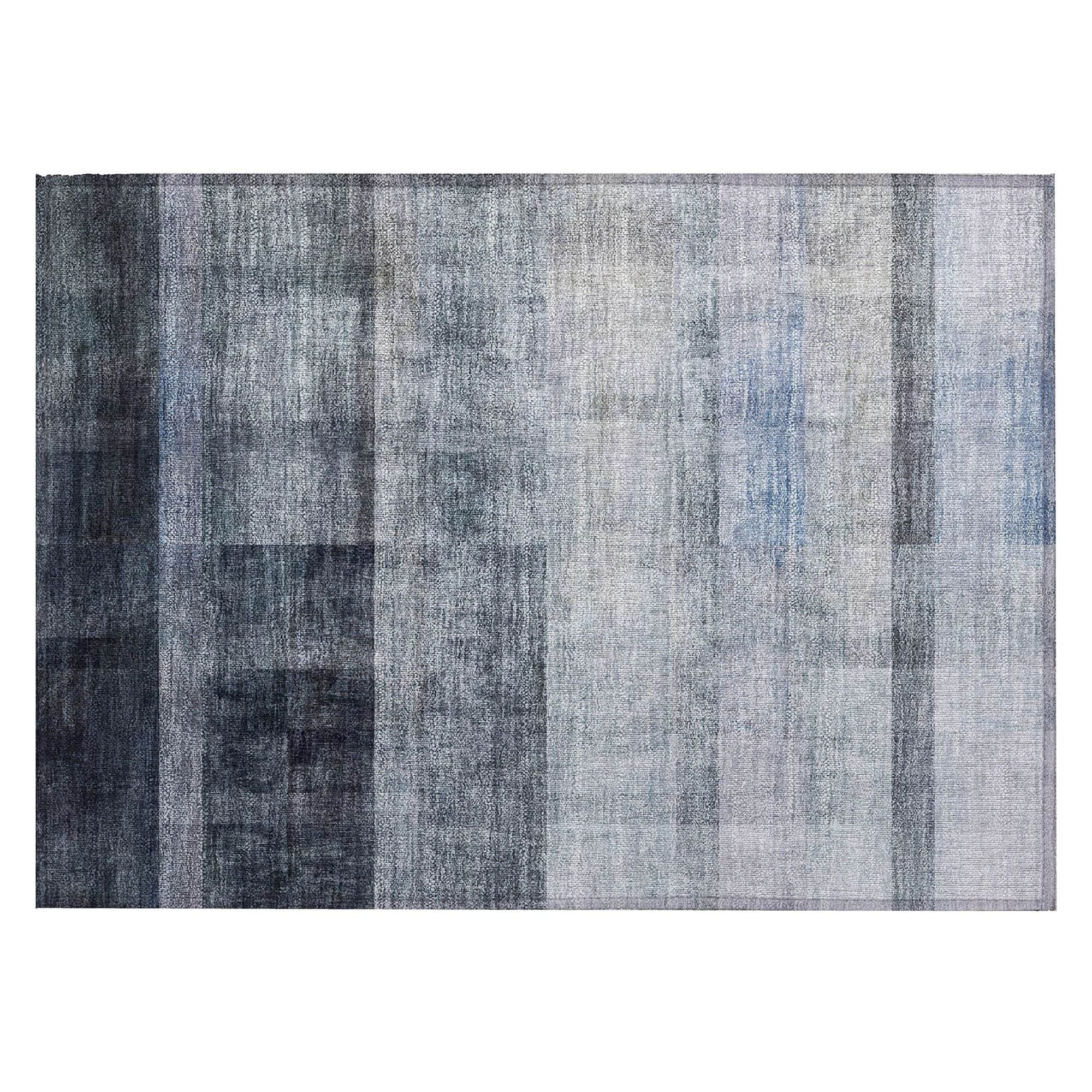 Machine Washable Navy Blue Rug - Indoor / Outdoor - Kids / Pet Friendly Casual Print Rug