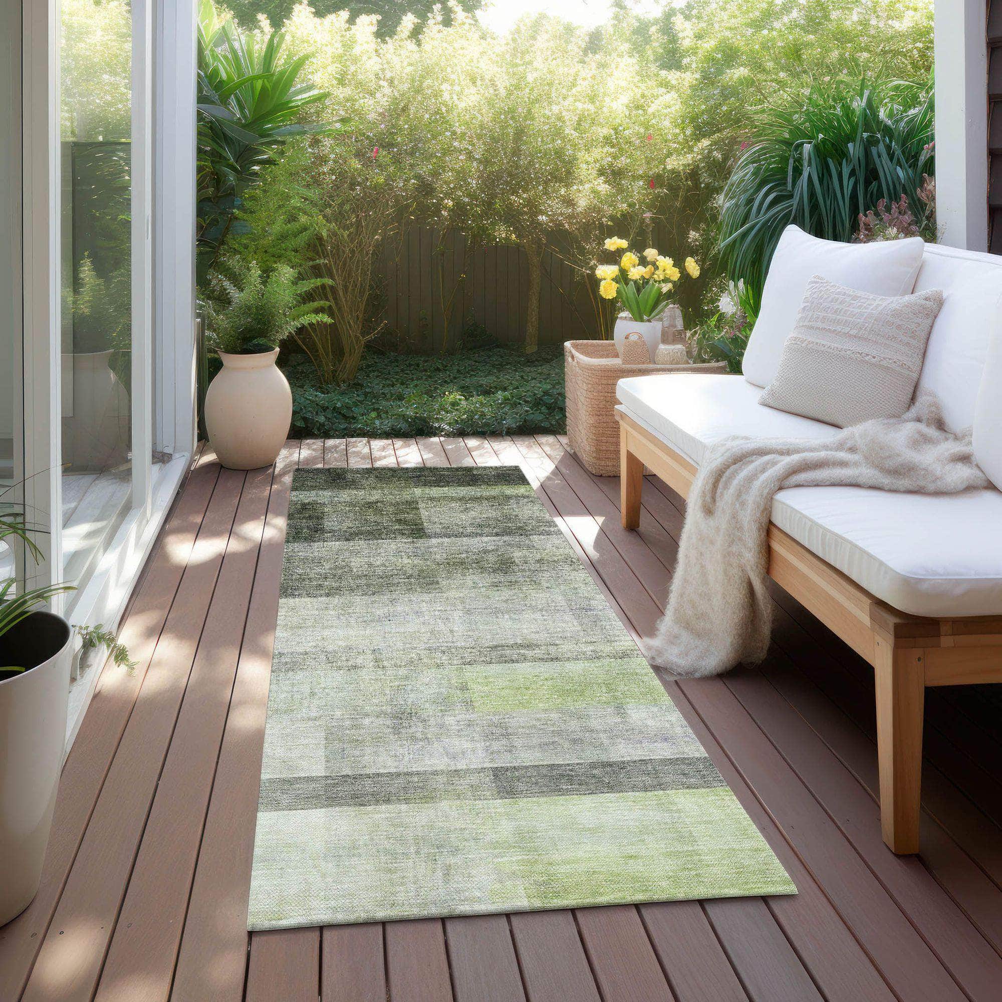 Machine Made ACN568 Olive Green Rugs