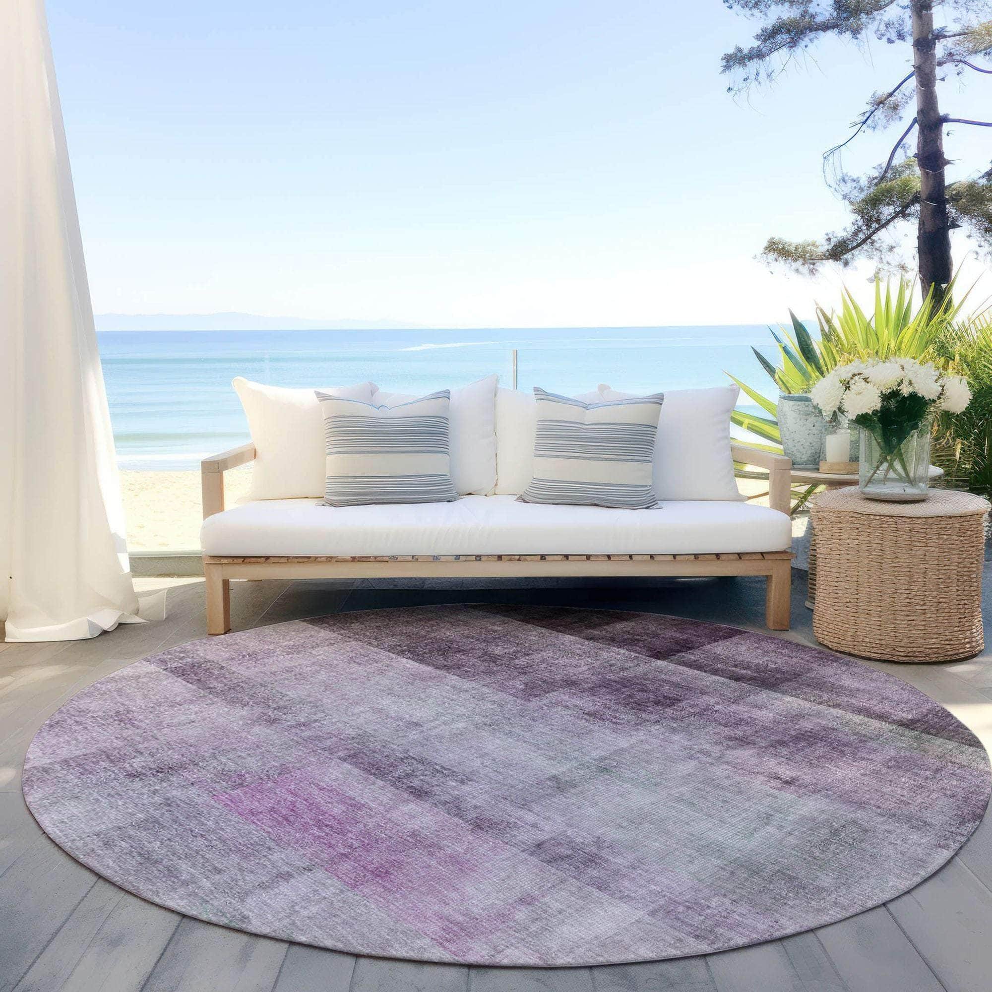 Machine Made ACN568 Purple Rugs