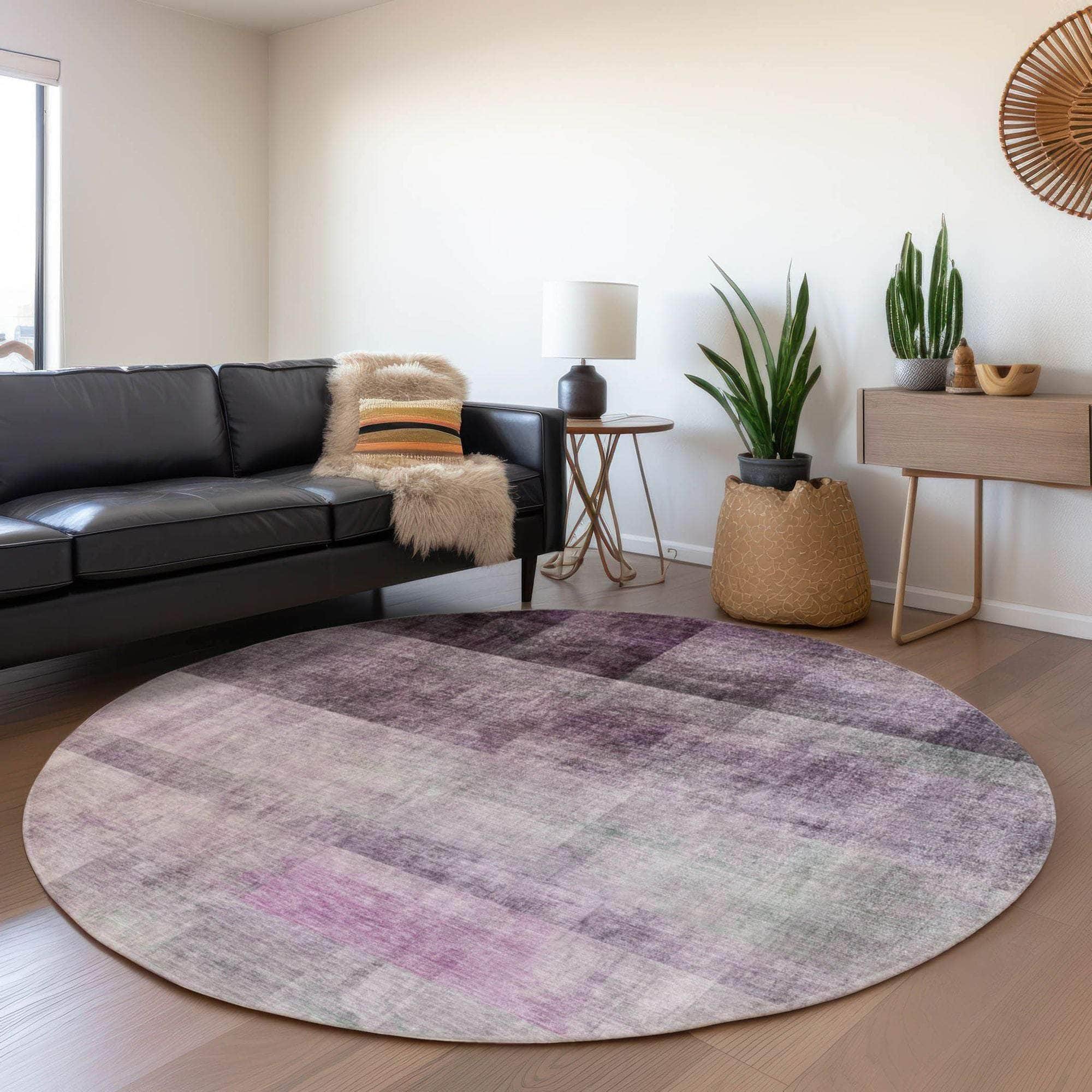 Machine Made ACN568 Purple Rugs