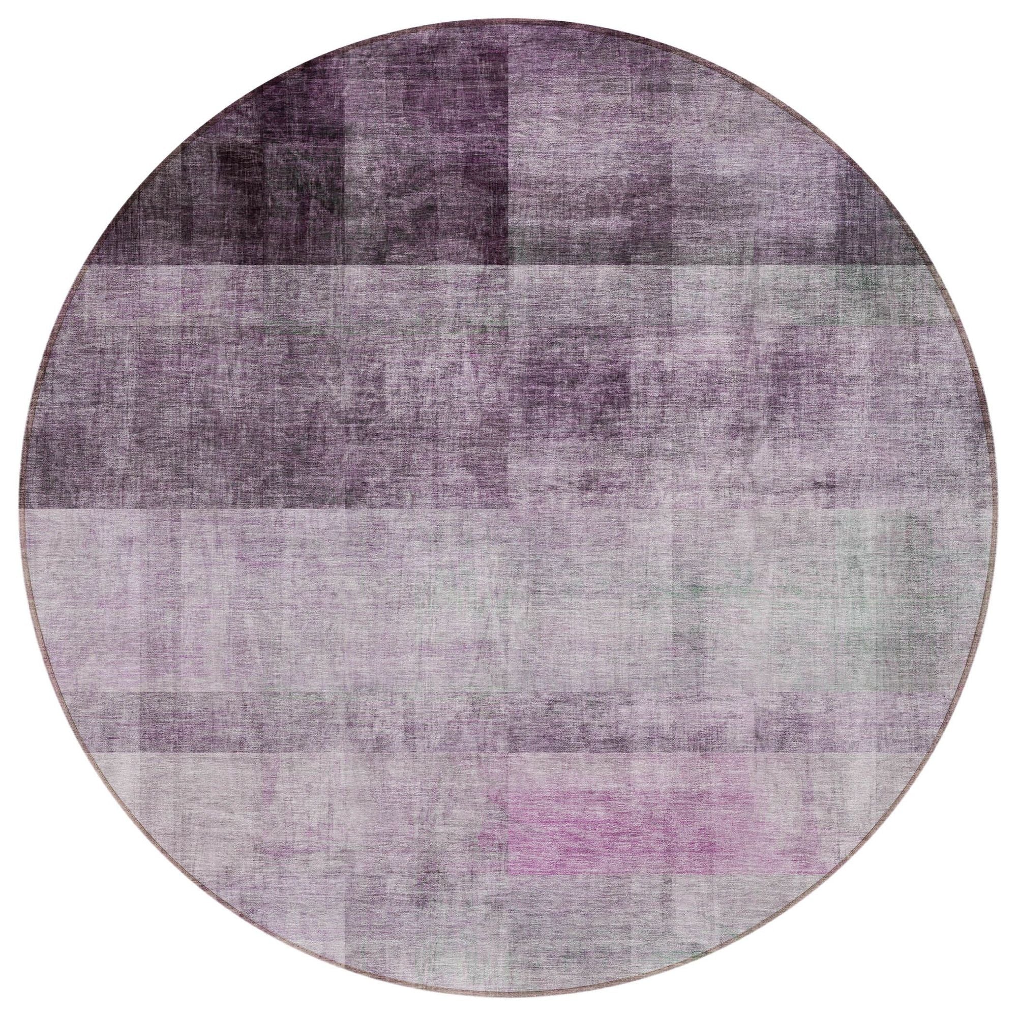 Machine Washable Purple Rug - Indoor / Outdoor - Kids / Pet Friendly Casual Print Rug