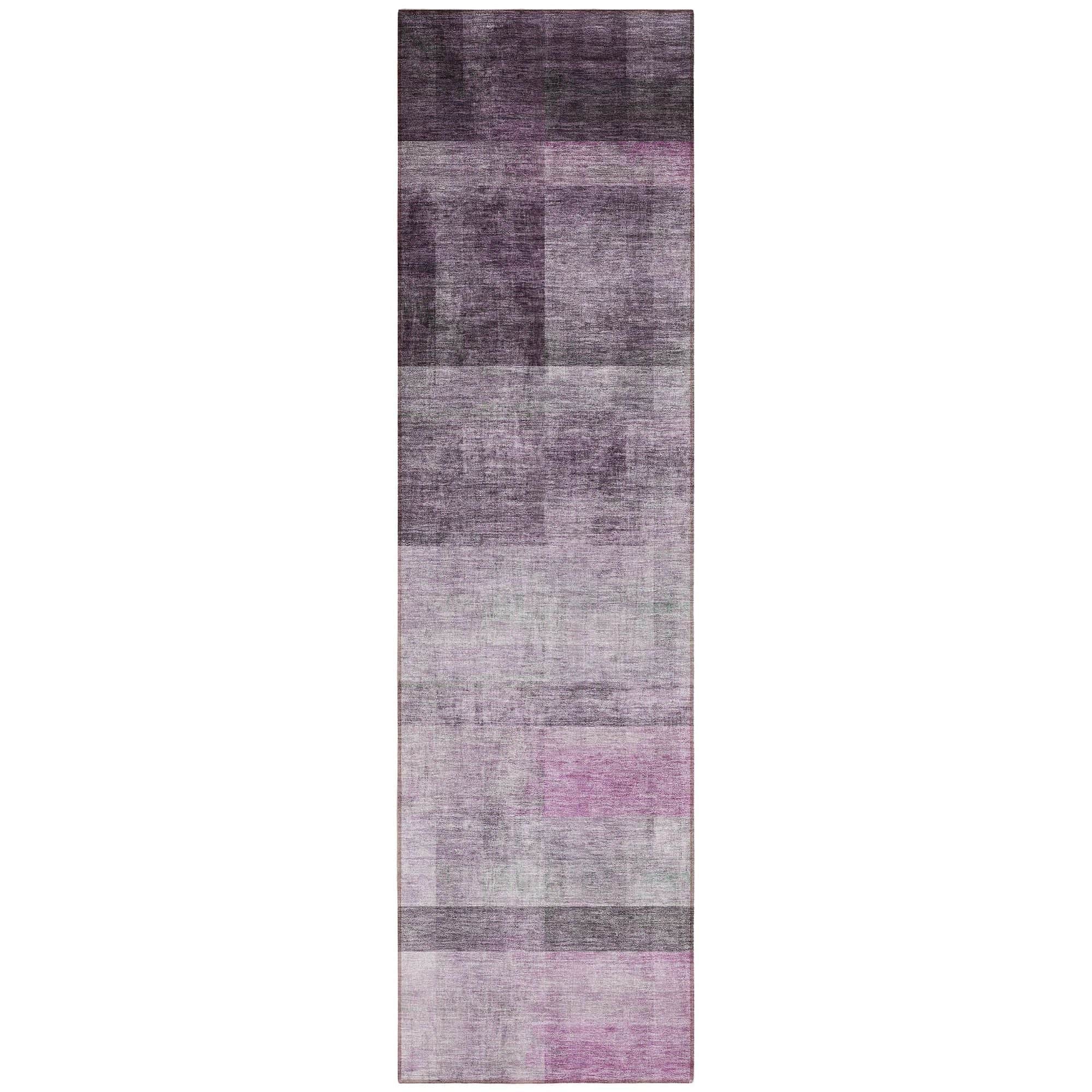 Machine Washable Purple Rug - Indoor / Outdoor - Kids / Pet Friendly Casual Print Rug