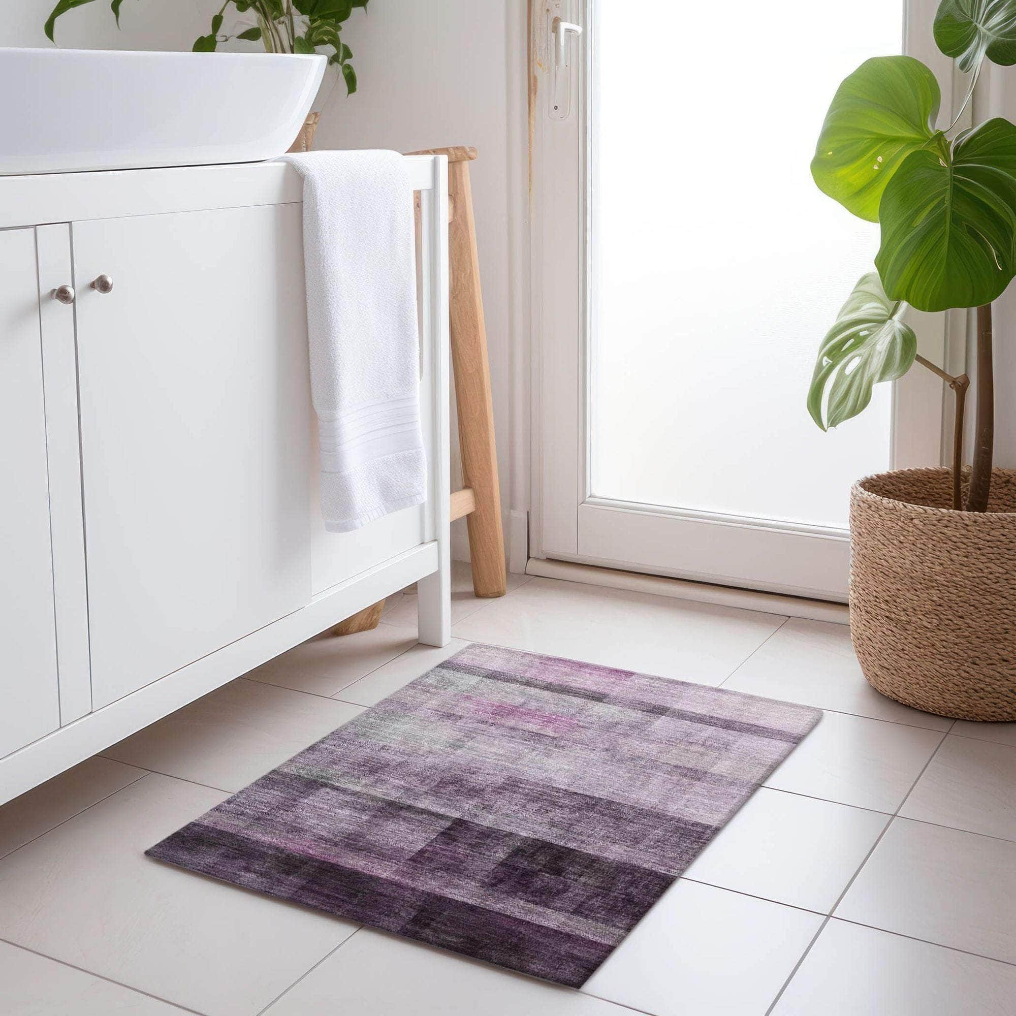 Machine Made ACN568 Purple Rugs