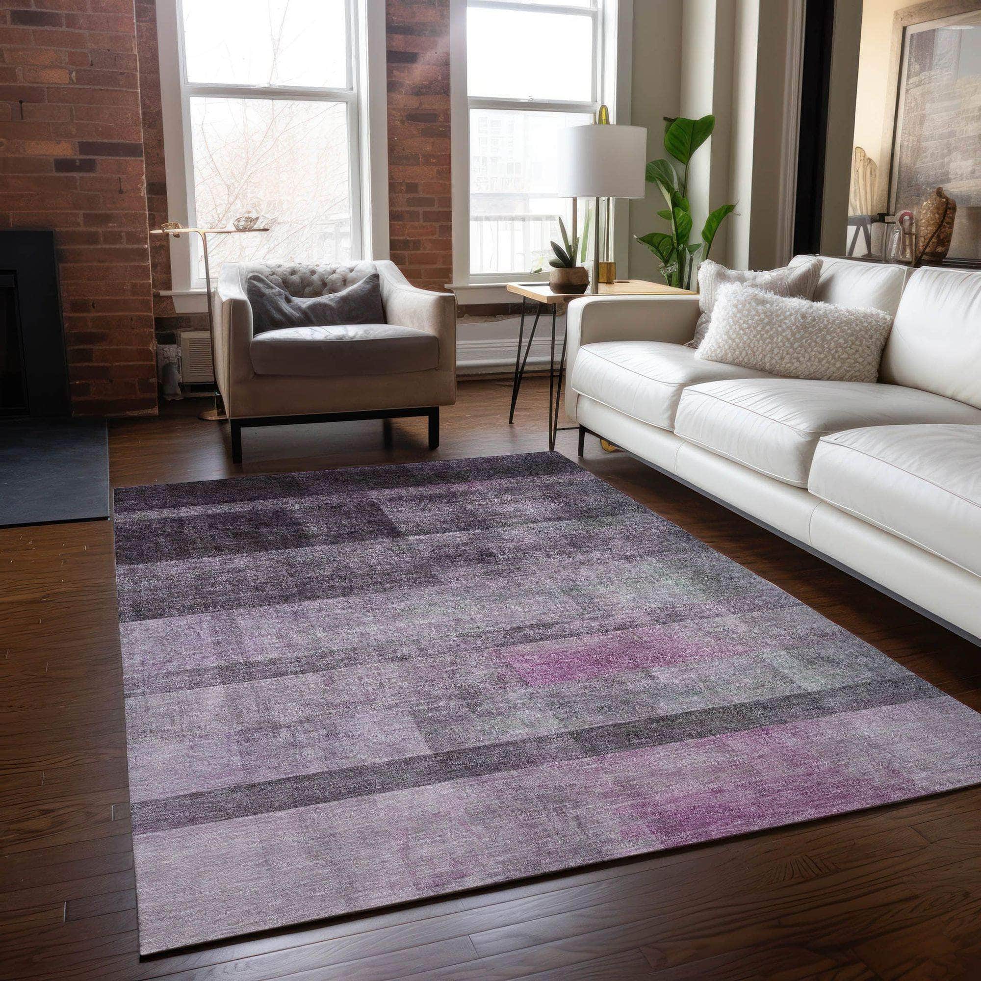 Machine Made ACN568 Purple Rugs