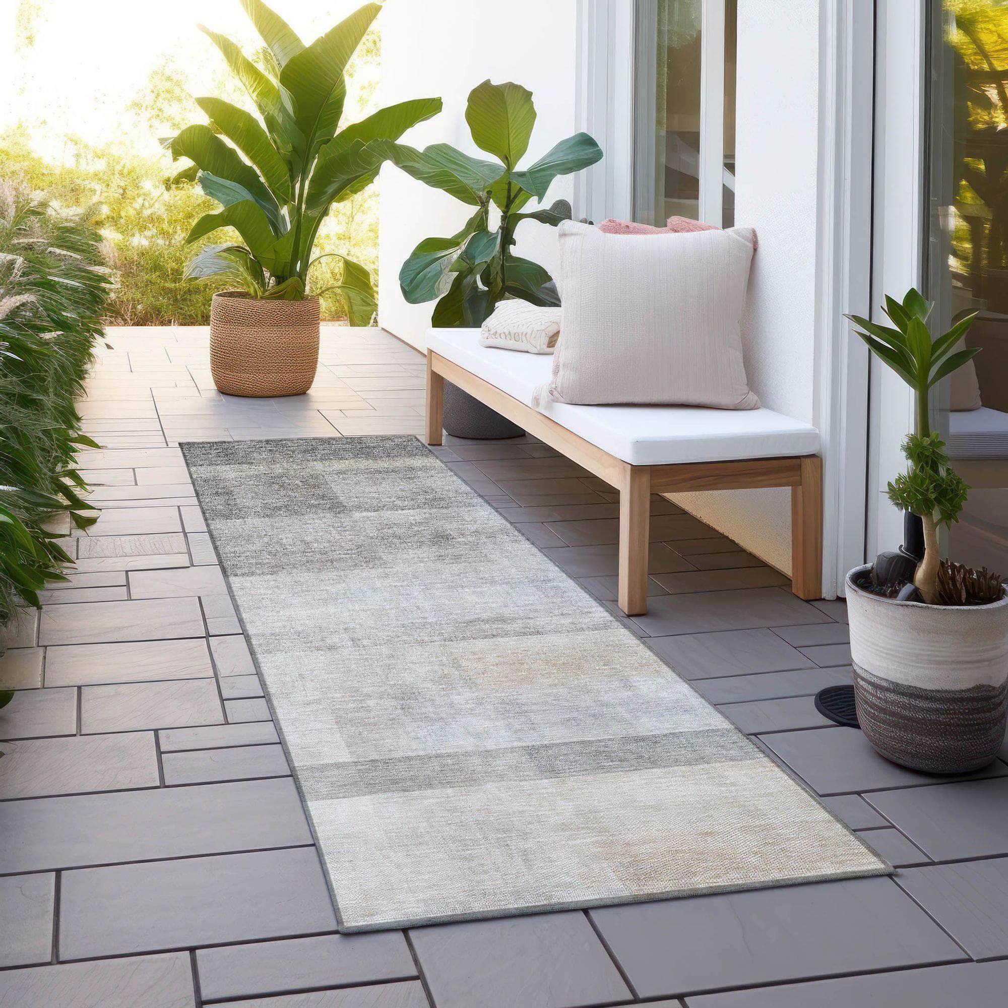 Machine Made ACN568 Taupe Brown Rugs