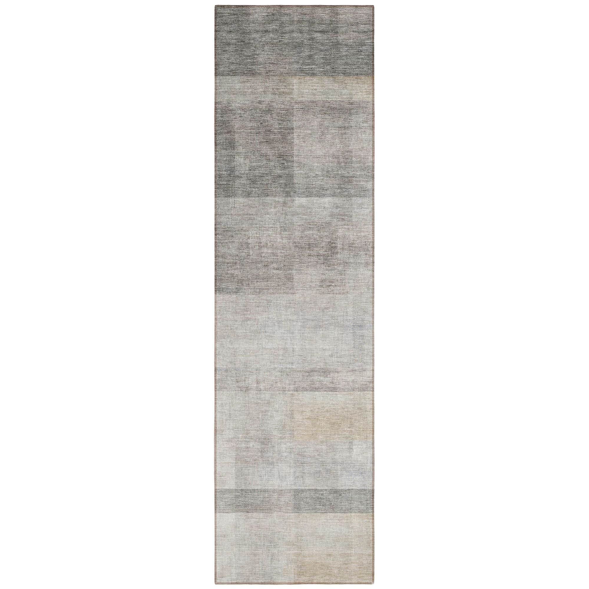 Machine Washable Taupe Brown Rug - Indoor / Outdoor - Kids / Pet Friendly Casual Print Rug
