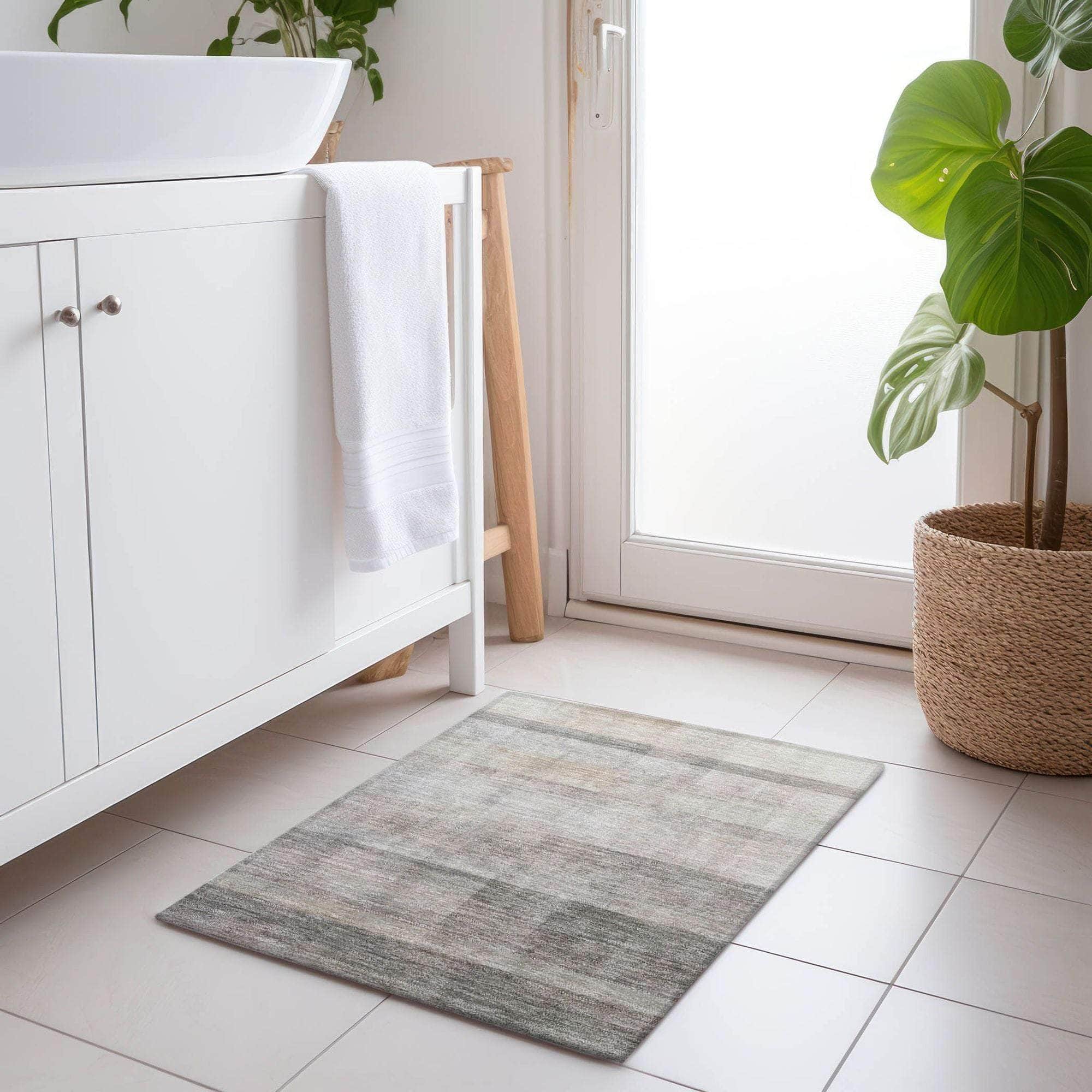 Machine Made ACN568 Taupe Brown Rugs