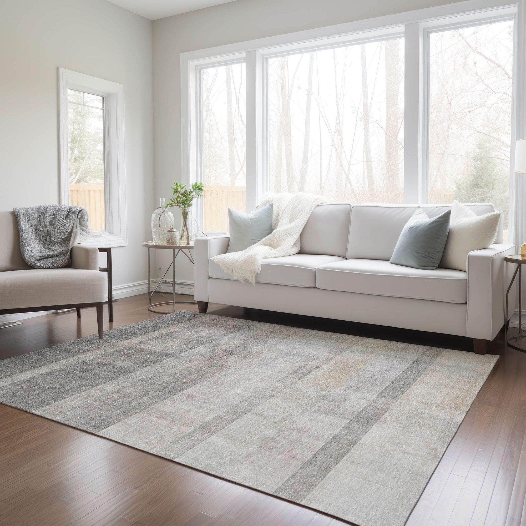 Machine Made ACN568 Taupe Brown Rugs