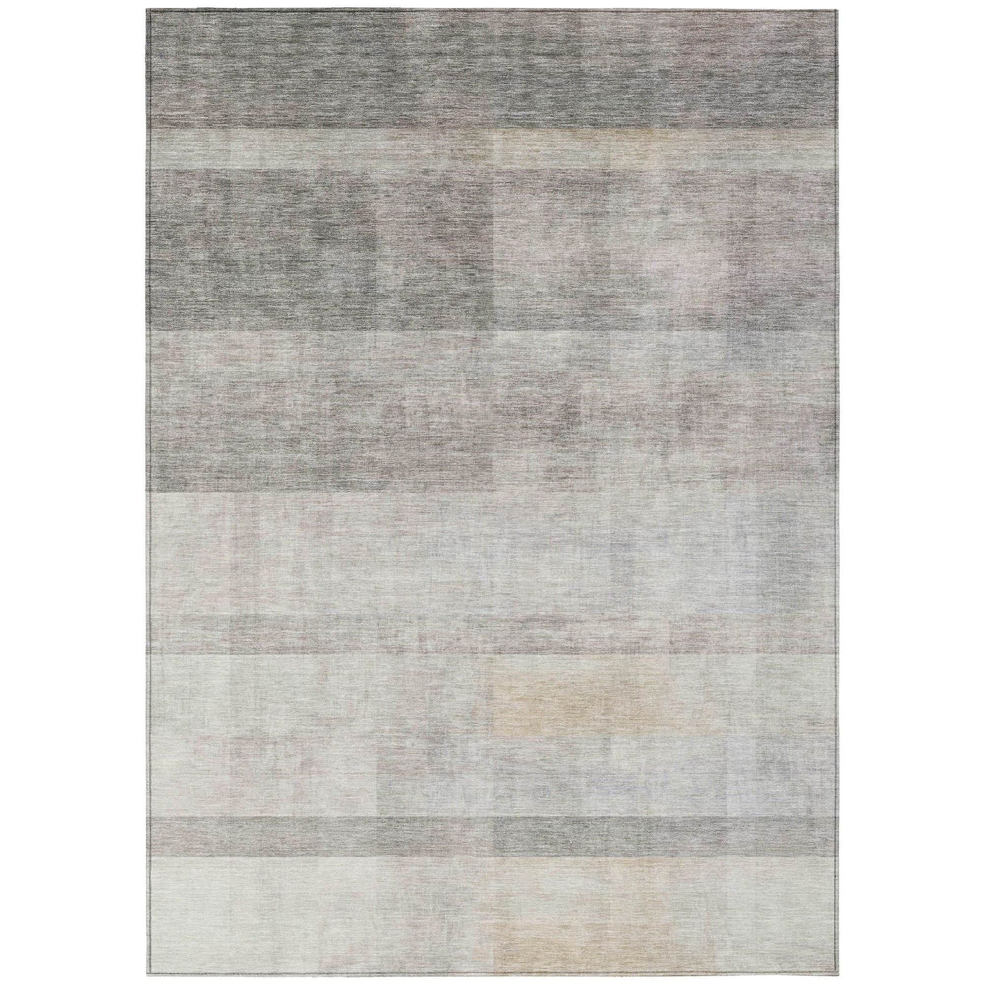 Machine Washable Taupe Brown Rug - Indoor / Outdoor - Kids / Pet Friendly Casual Print Rug
