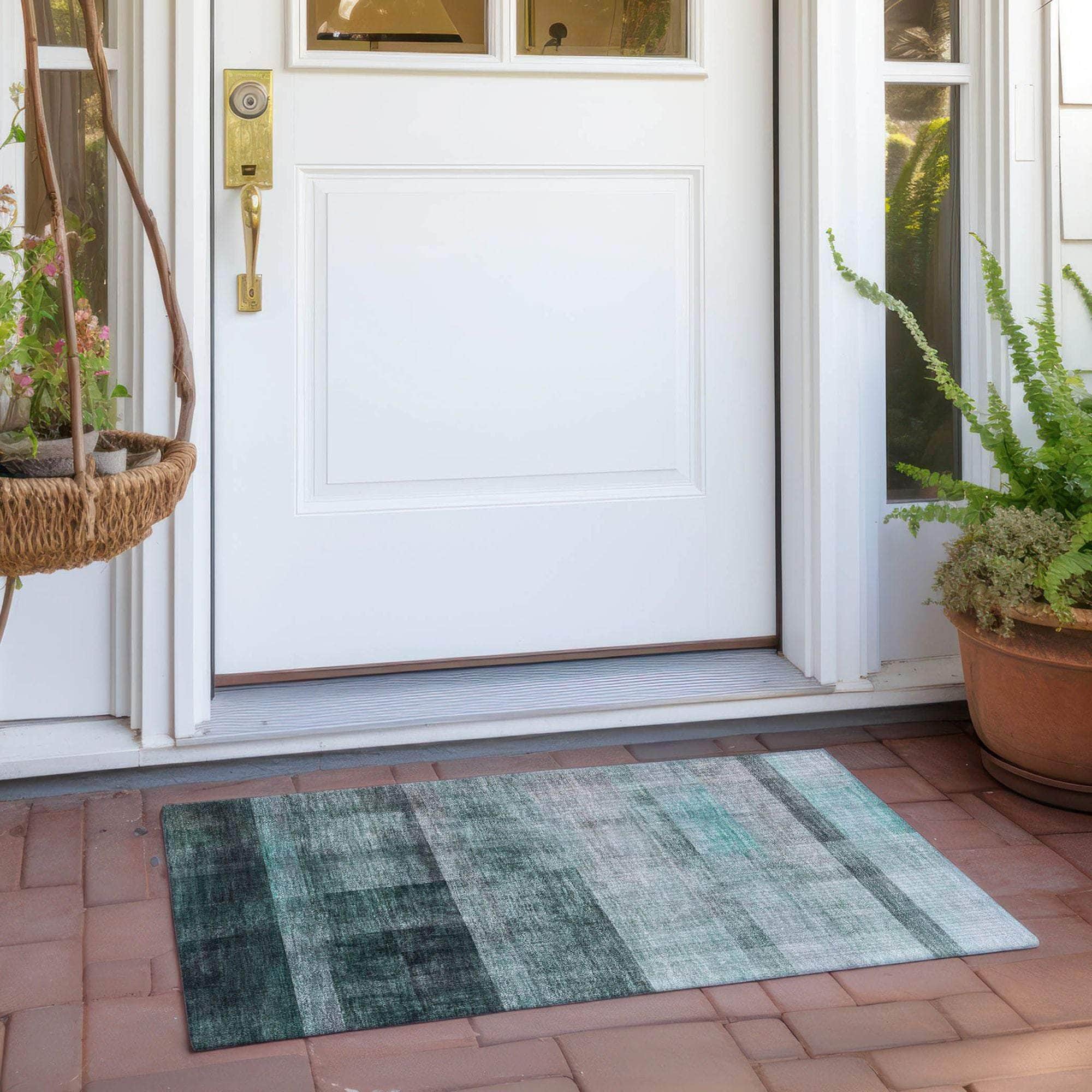 Machine Made ACN568 Teal Rugs