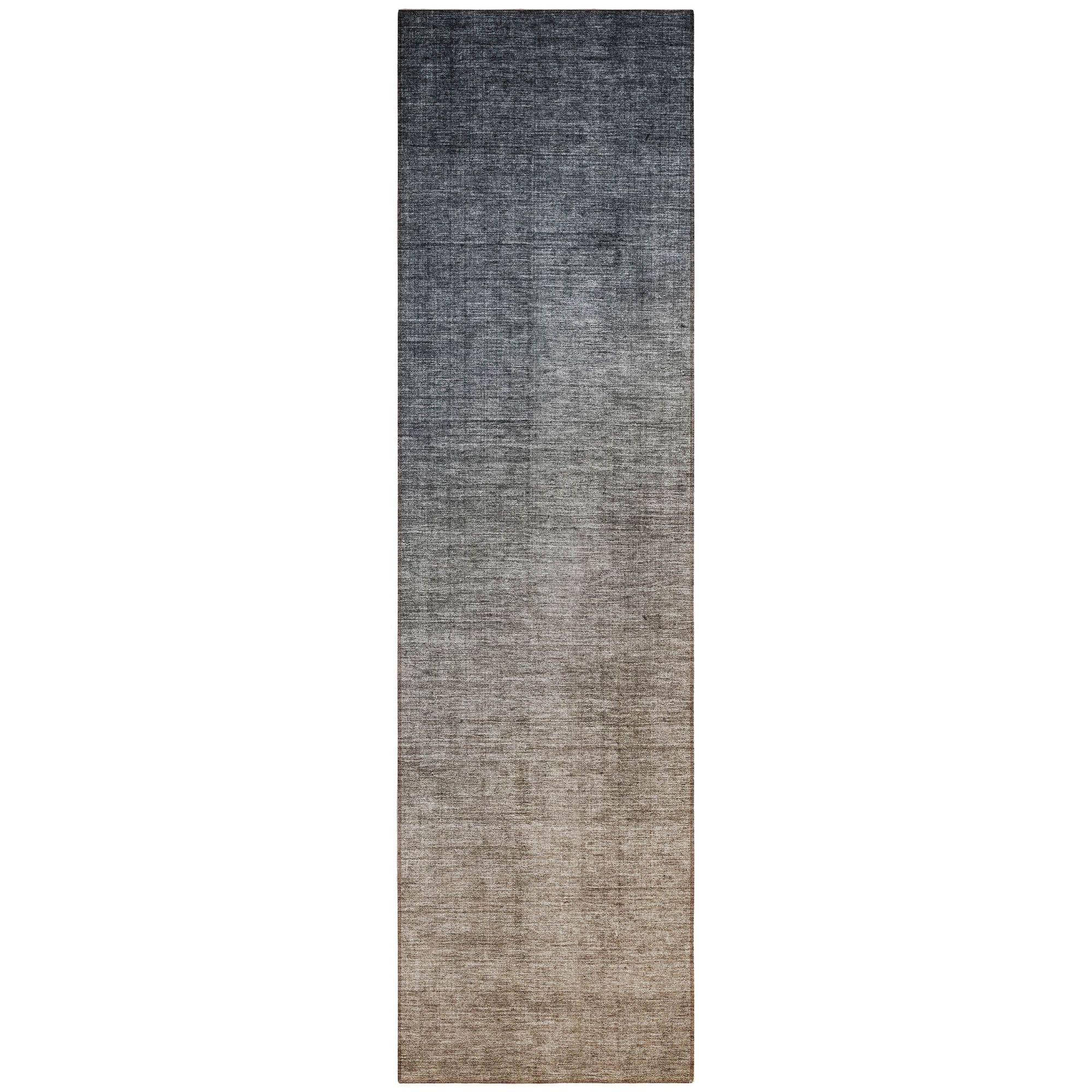 Machine Washable Gray Rug - Indoor / Outdoor - Kids / Pet Friendly Ombre Print Rug