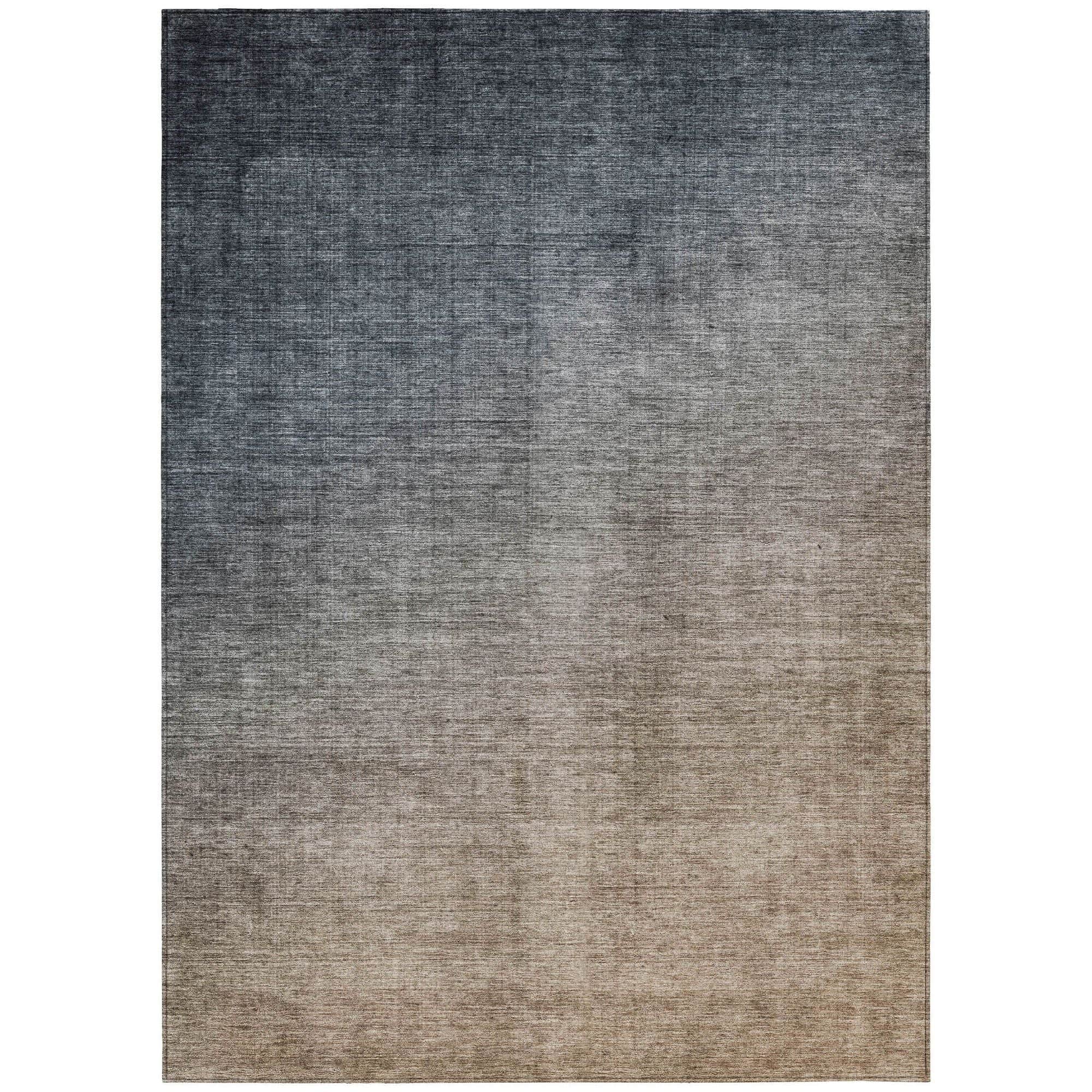 Machine Washable Gray Rug - Indoor / Outdoor - Kids / Pet Friendly Ombre Print Rug