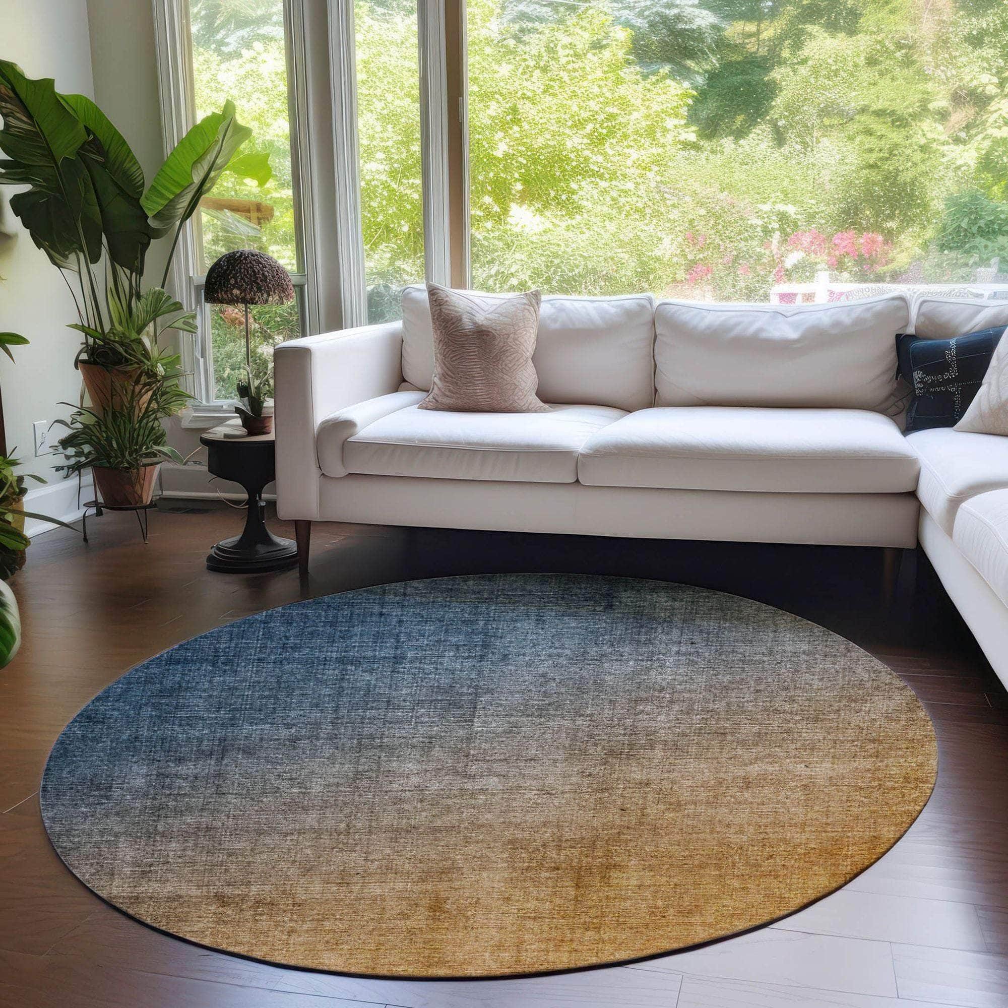 Machine Made ACN569 Navy Blue Rugs