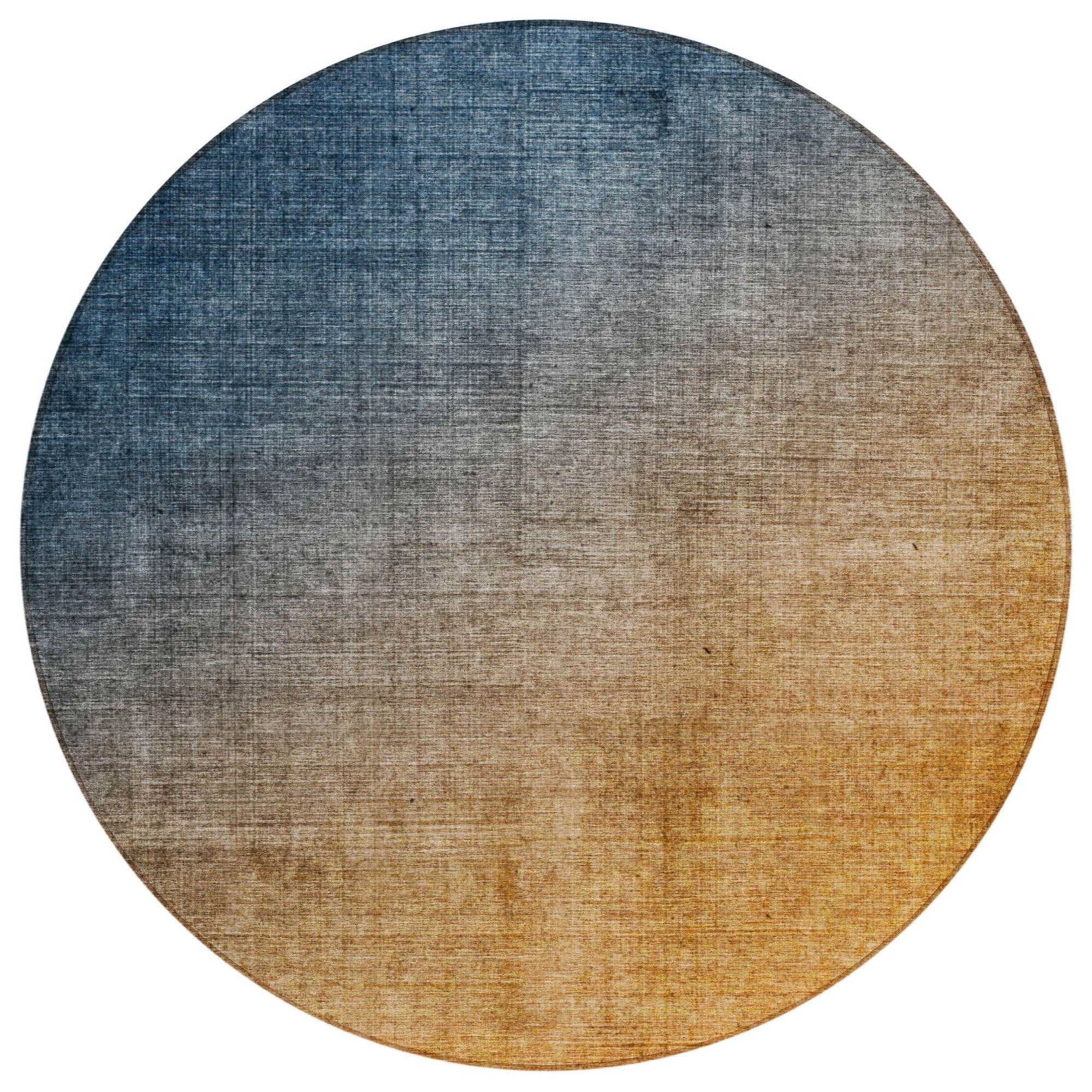 Machine Washable Navy Blue Rug - Indoor / Outdoor - Kids / Pet Friendly Ombre Print Rug