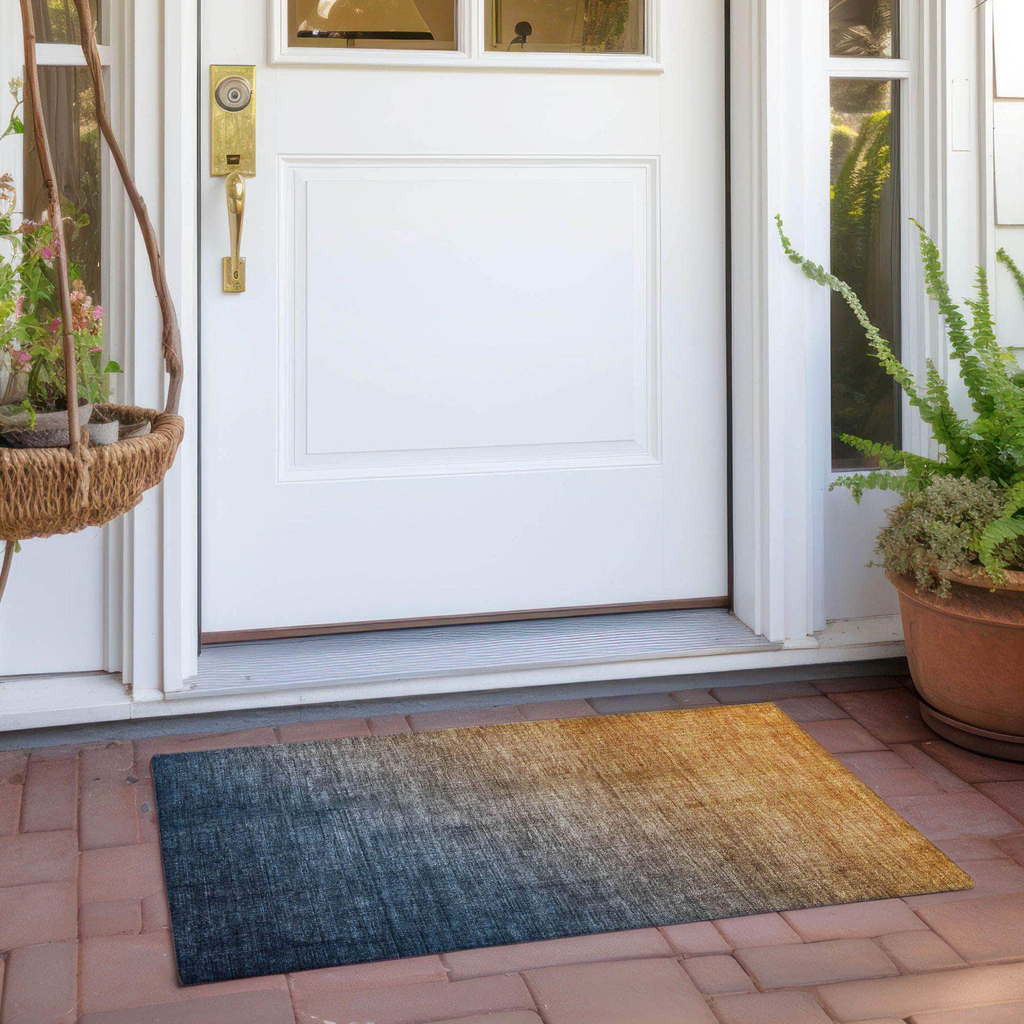 Machine Made ACN569 Navy Blue Rugs