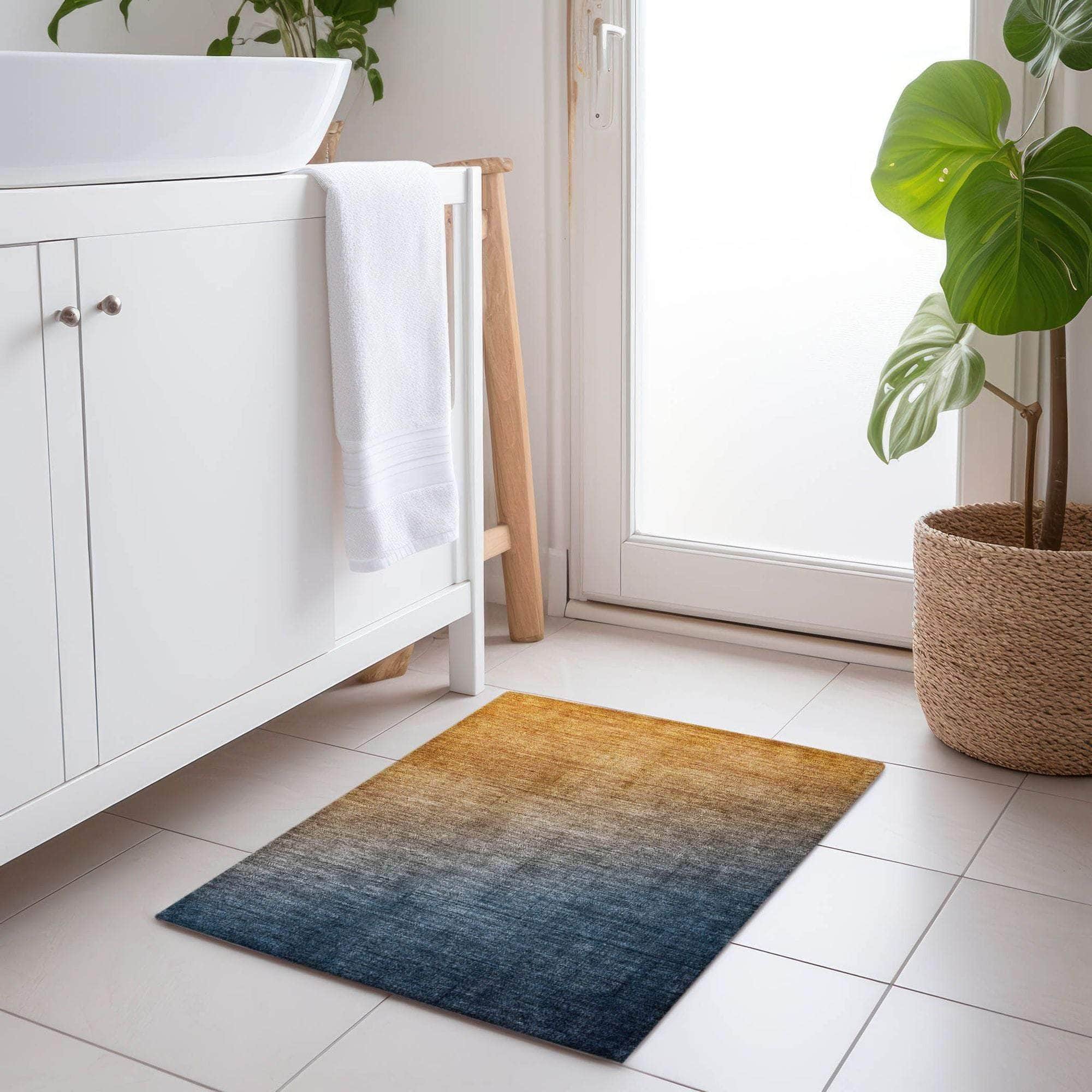 Machine Made ACN569 Navy Blue Rugs