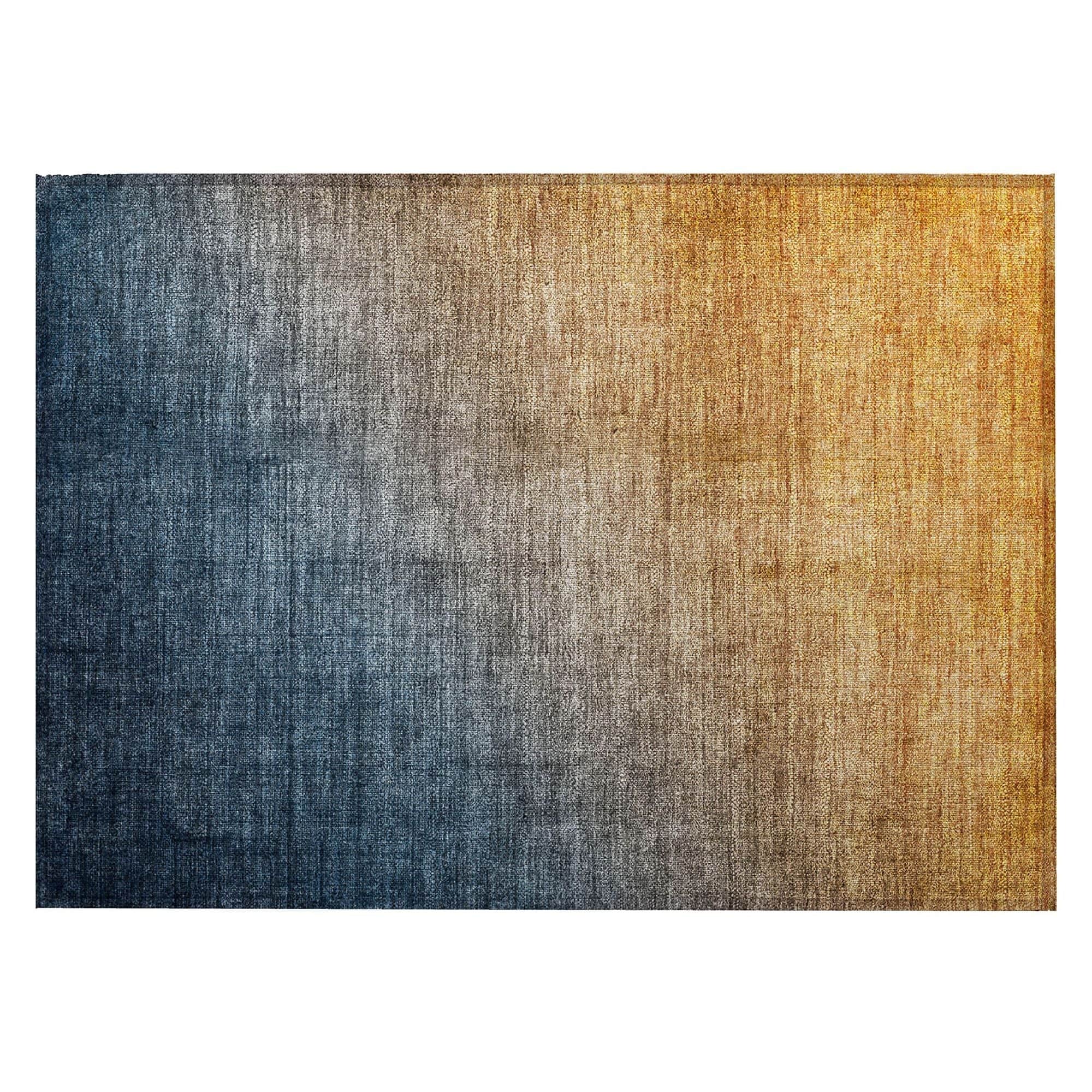 Machine Washable Navy Blue Rug - Indoor / Outdoor - Kids / Pet Friendly Ombre Print Rug