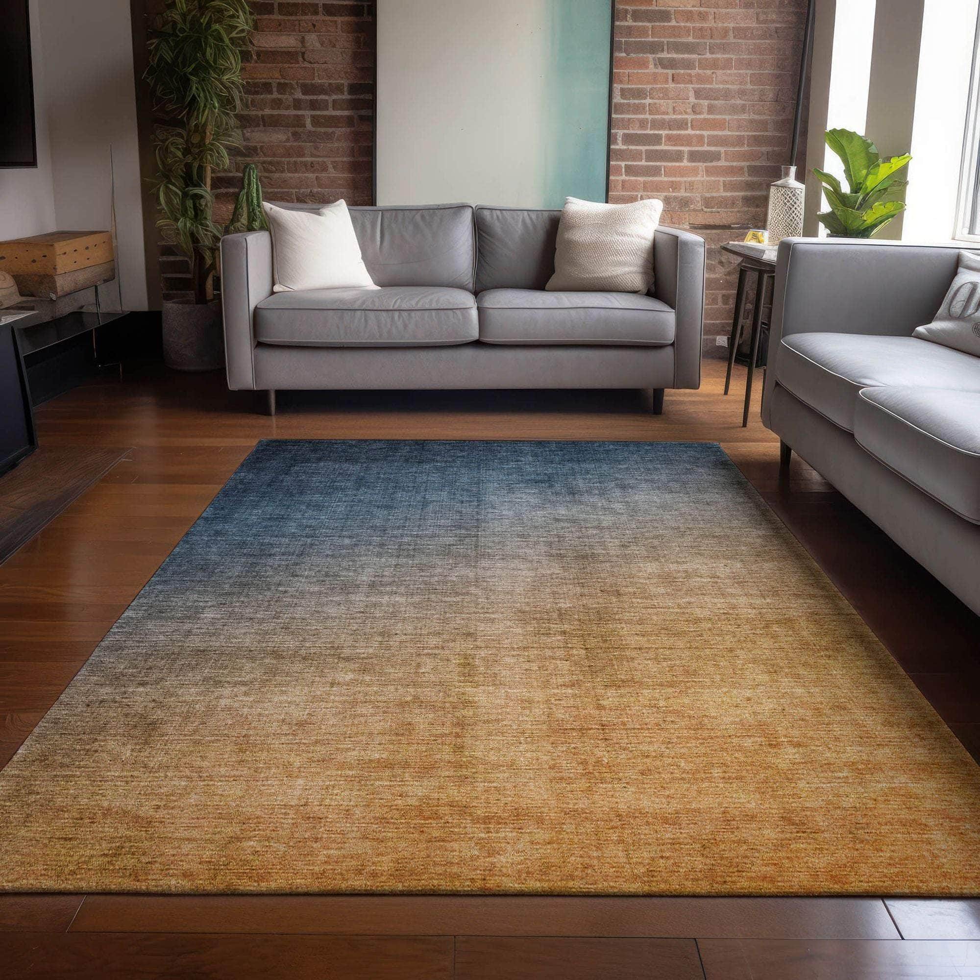 Machine Made ACN569 Navy Blue Rugs