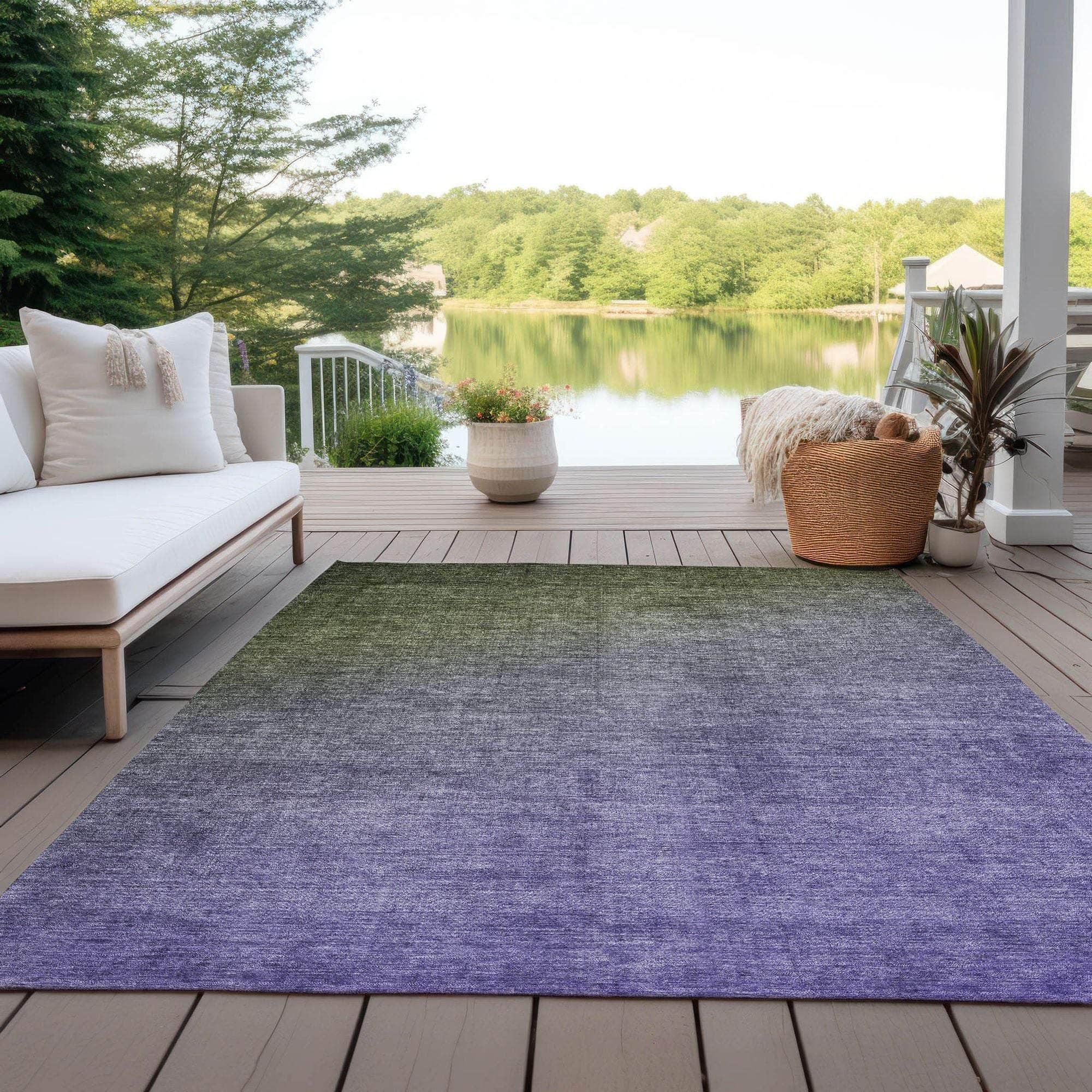 Machine Made ACN569 Olive Green Rugs