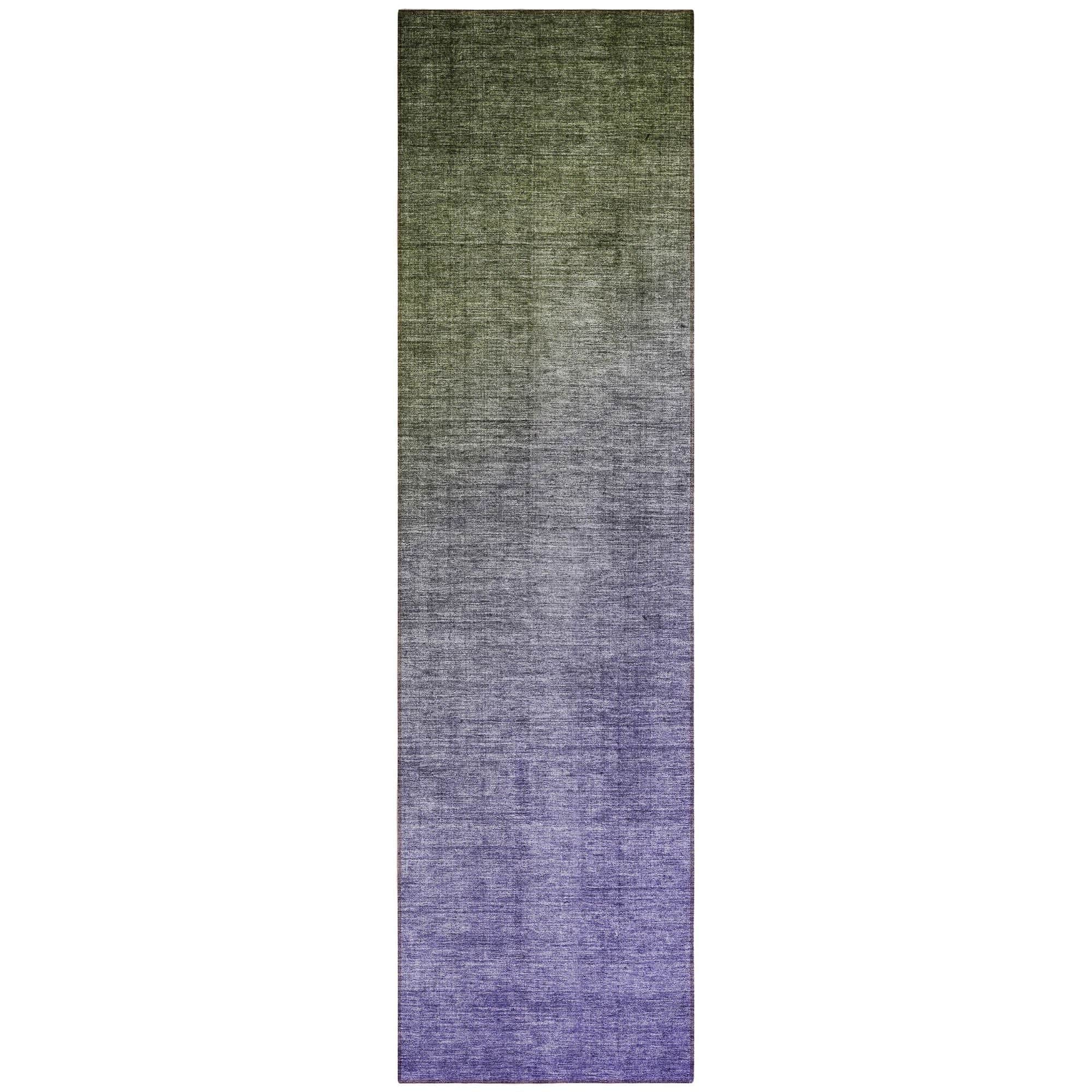 Machine Washable Olive Green Rug - Indoor / Outdoor - Kids / Pet Friendly Ombre Print Rug