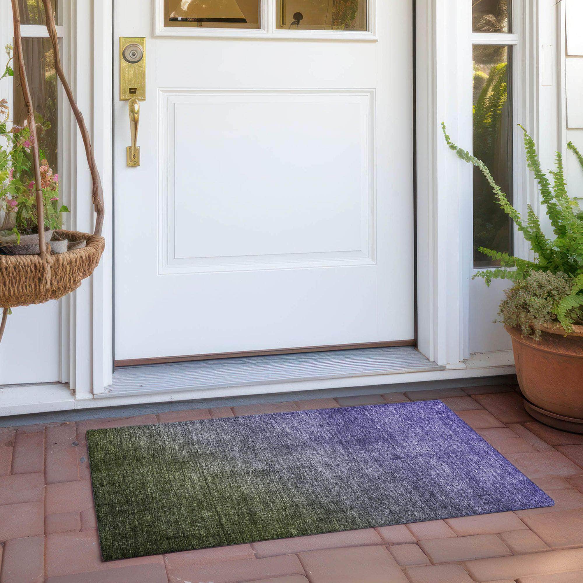Machine Made ACN569 Olive Green Rugs